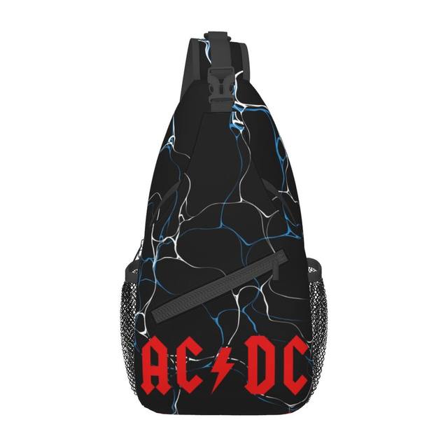 AC DC Vintage Heavy Metal Rock Sling Crossbody Backpack Men Custom