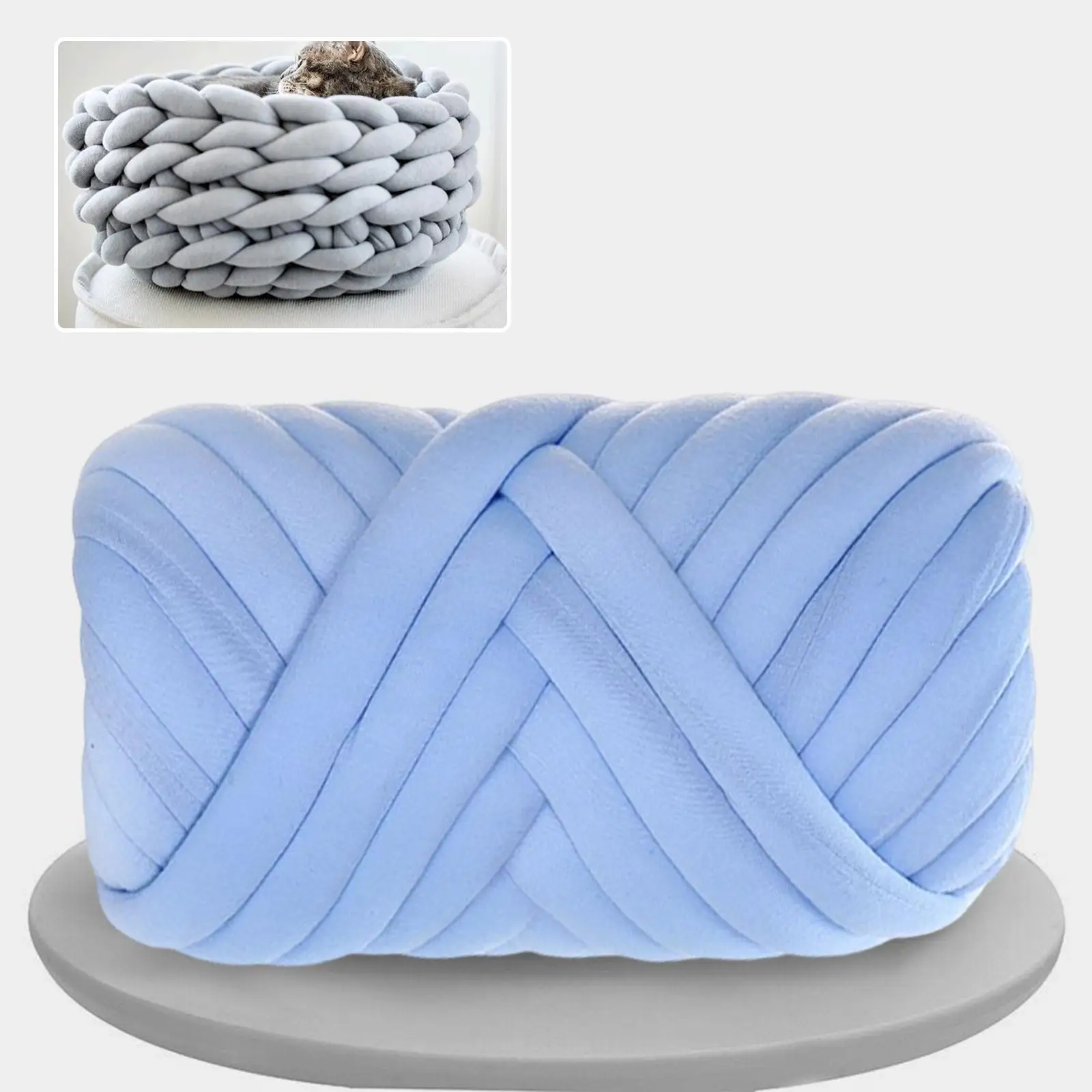 Chunky Yarn Super Bulky Giant Wool Yarn Washable DIY Soft Hand Knit Yarn Hand Knitting for Throw Blanket Bed Fence Crochet