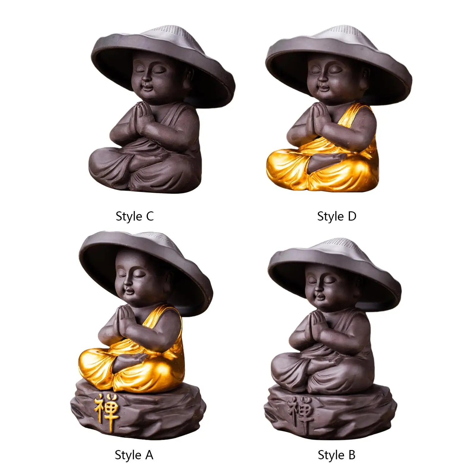Buddha Statue Handcrafted Sculpture Tea Pet Ornament for Tabletop Hotel Home