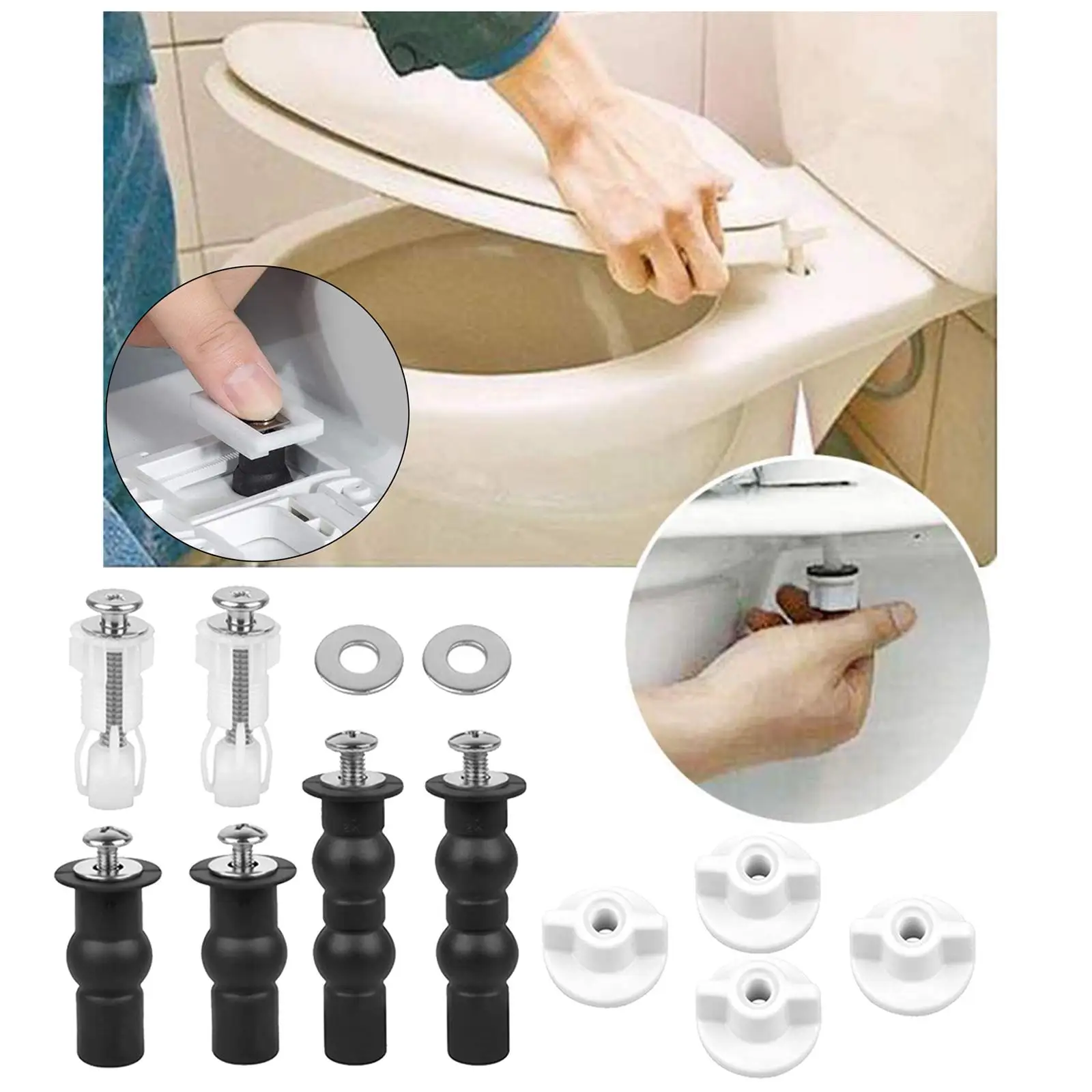 Universal Screw Toilet Toilet Seat Fixing Screws Toilet Cover Accessories Expansion Screws Toilet Seat Installation Kit