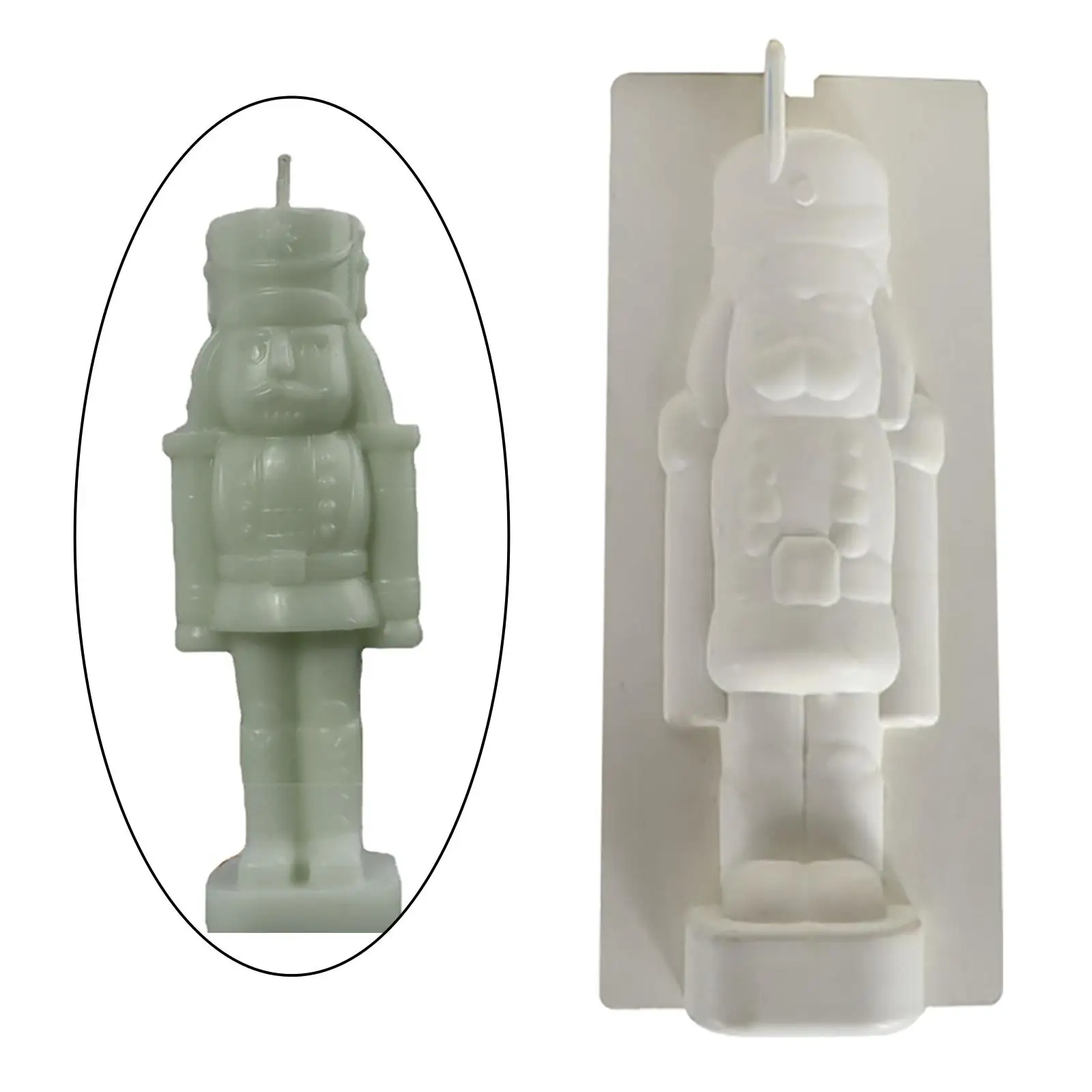 Nutcracker Candle Mould, Handmade Soap Aromatherapy Candles Making, Wax Lotion Bar Silicone Mold Craft Resin Moulds Handcraft