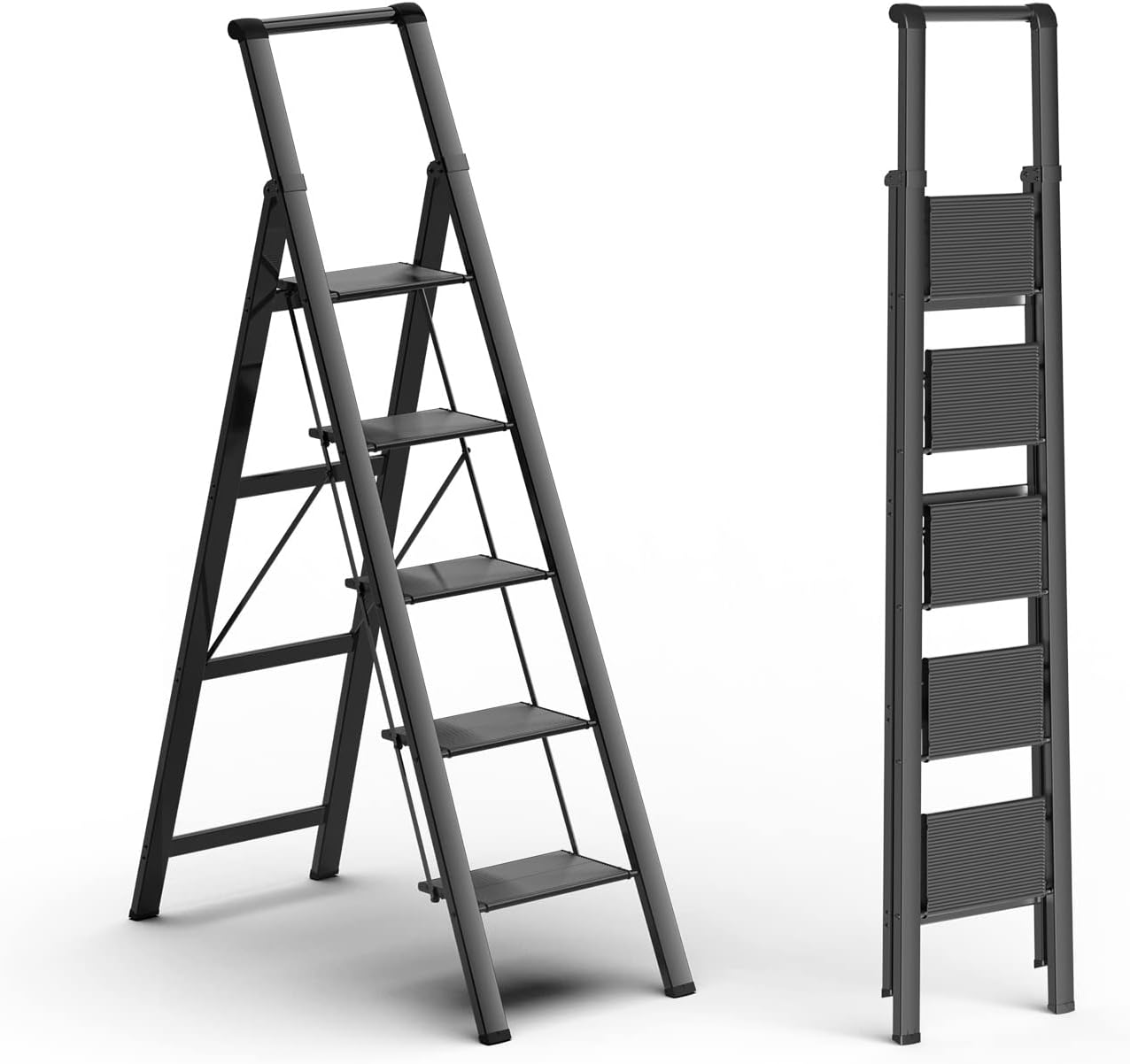 Title 2, GameGem 5 Steps Lightweight Aluminum Ladder Fol...