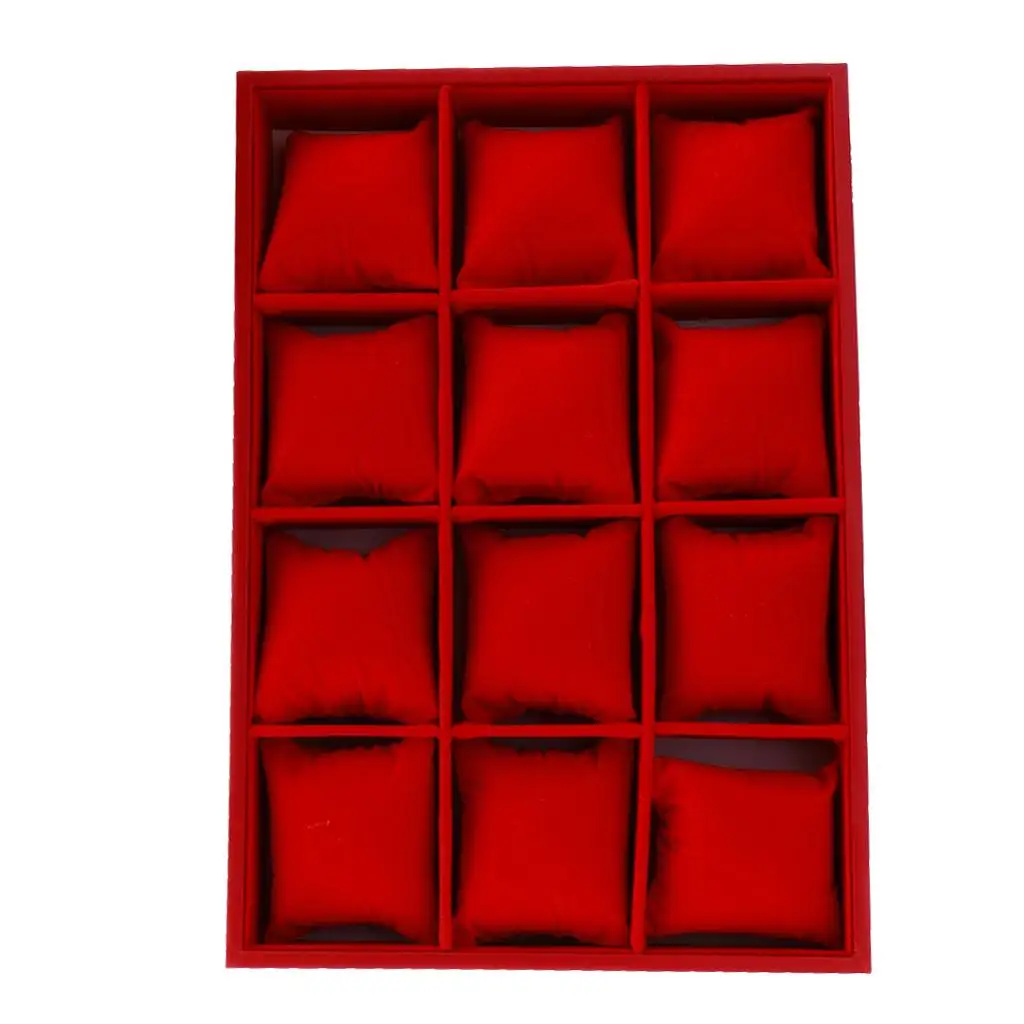 Black / RoseRed / Grey / Red Watch Bacelet Jewelry Display Storage Box Case
