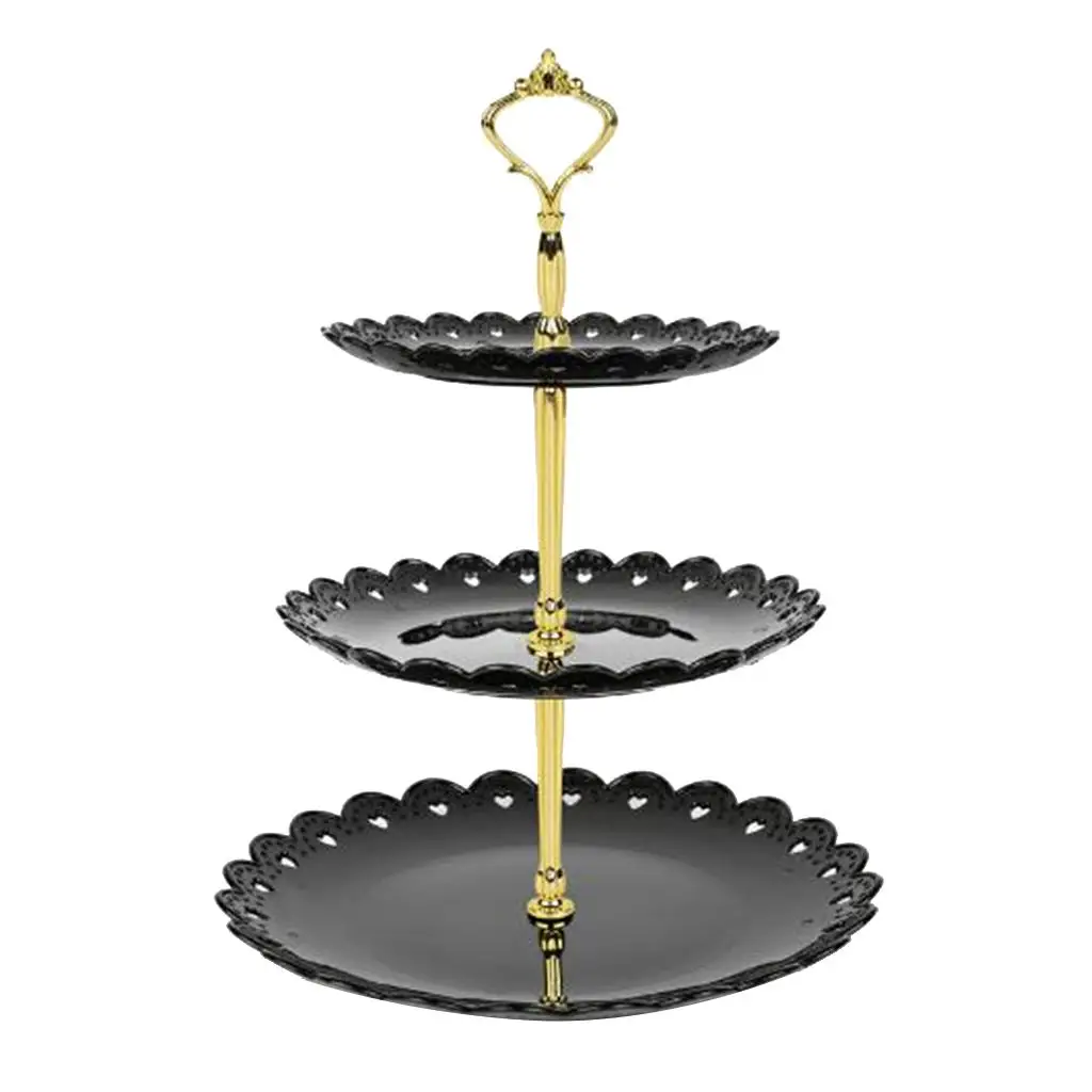 3-Tier Cake Stand Elegant Dessert Cupcake Stand Pastry Serving Tray Platter for Tea Party, Wedding and Birthday