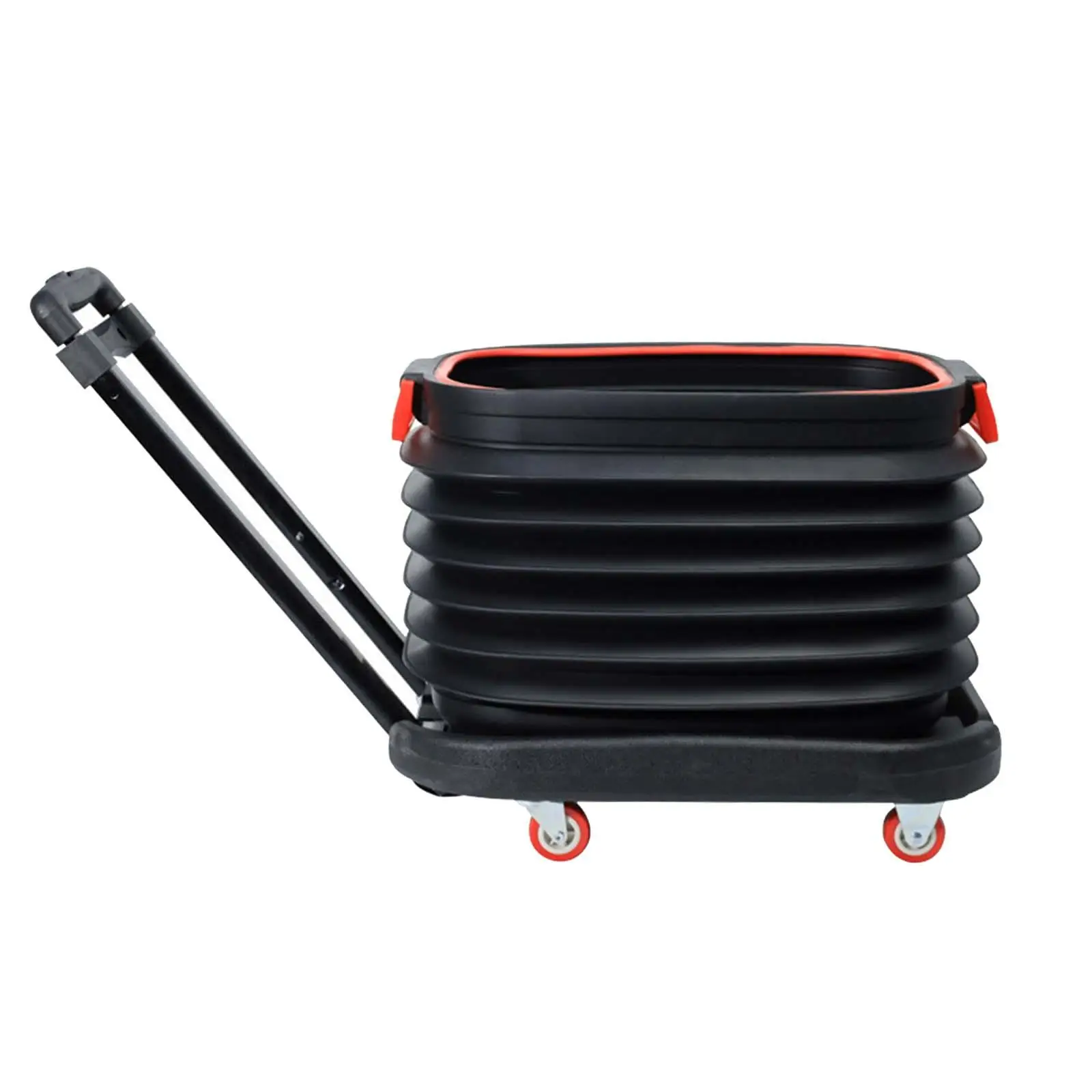 Collapsible Car Bucket Fishing Basket with Wheels 37L Trolley Durable Professional Portable Car Bin Telescoping Aluminum Handle