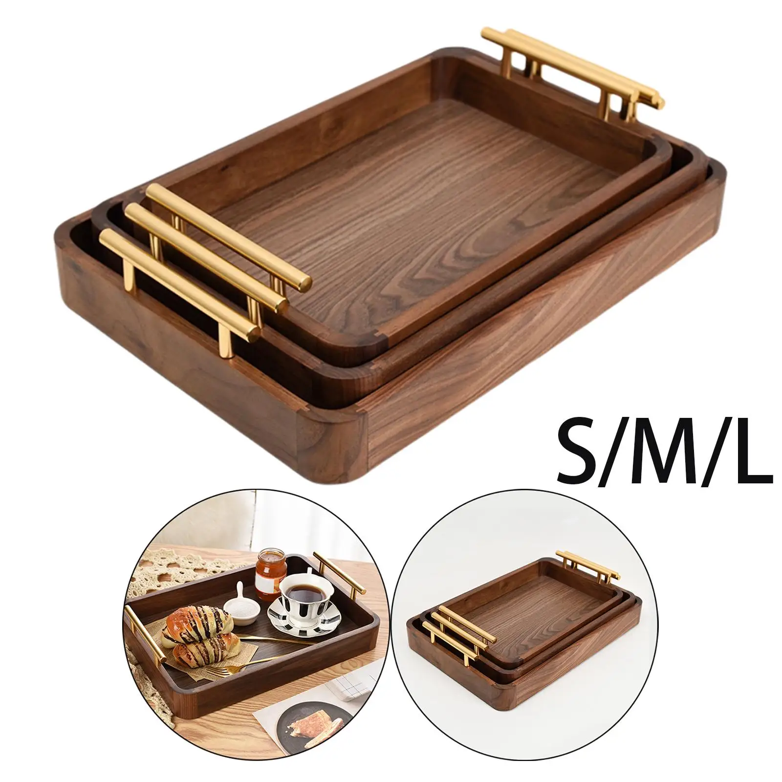 Serving Tray Tea Table Plate Tableware Coffee Table Tray Food Fruit Plate Rectangle Tray Tea Tray for Home Dinner Restaurant