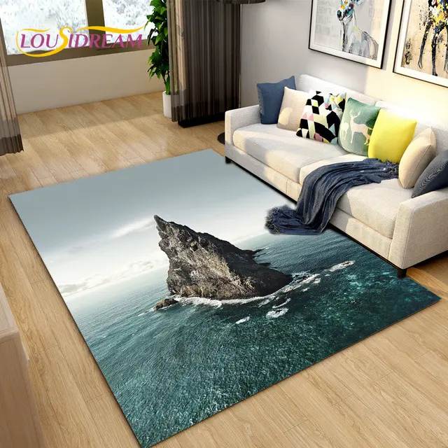 Alfombra de playa de mar 3D para dormitorio,alfombras 3d para suelo  alfombra 3d moqueta suelo decoración de salón, alfombras antideslizantes,  sala de estar, mesas de café, alfombrillas de piso, accesorios para el  hogar - AliExpress