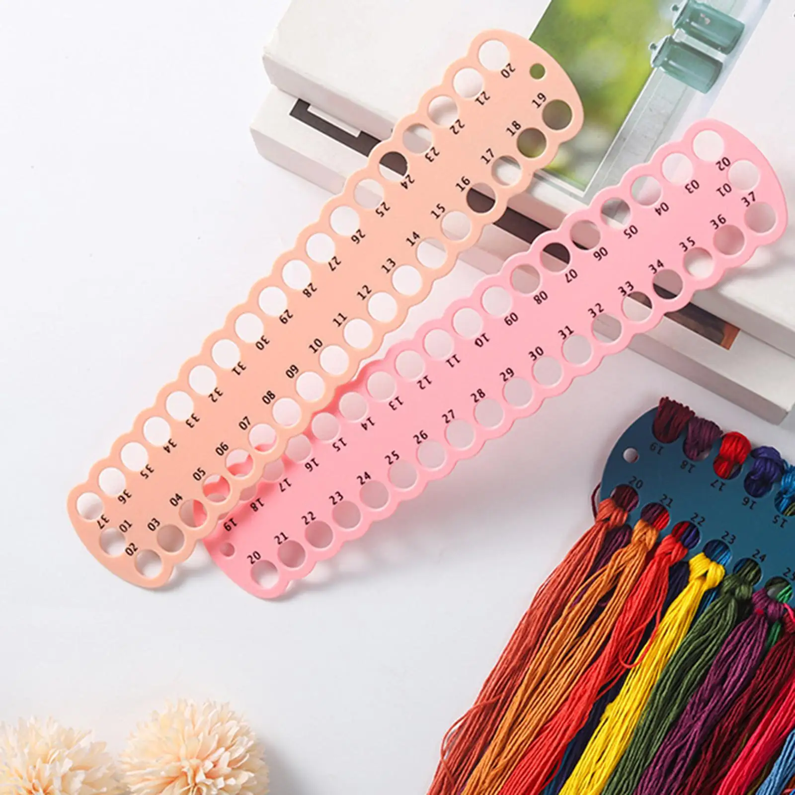 6x Embroidery Floss Organizer Equipment Colorful Needlework Thread Sorter Multipurpose DIY Supplies Lightweight Organization