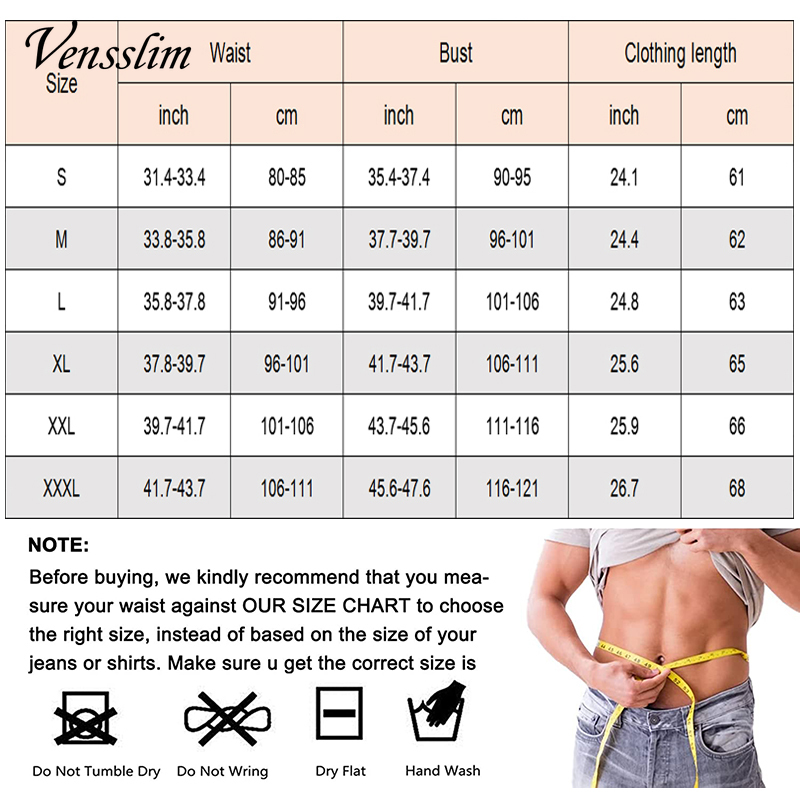 Description Picture 3 of itemVensslim Men Shapewear Slimming Body Shaper Compression Shirt with Zipper Tummy Control Waist Trainer Sweat Sauna Corset