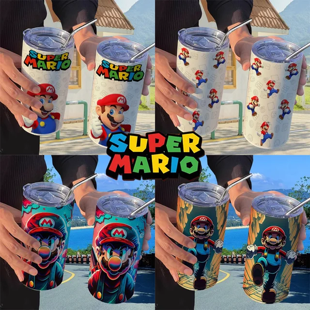 420ML New Super Mario Bros Thermos Mug Anime Stainless Steel Children Water  Bottle Outdoor Sports Large Capacity Water Cup Gifts - AliExpress