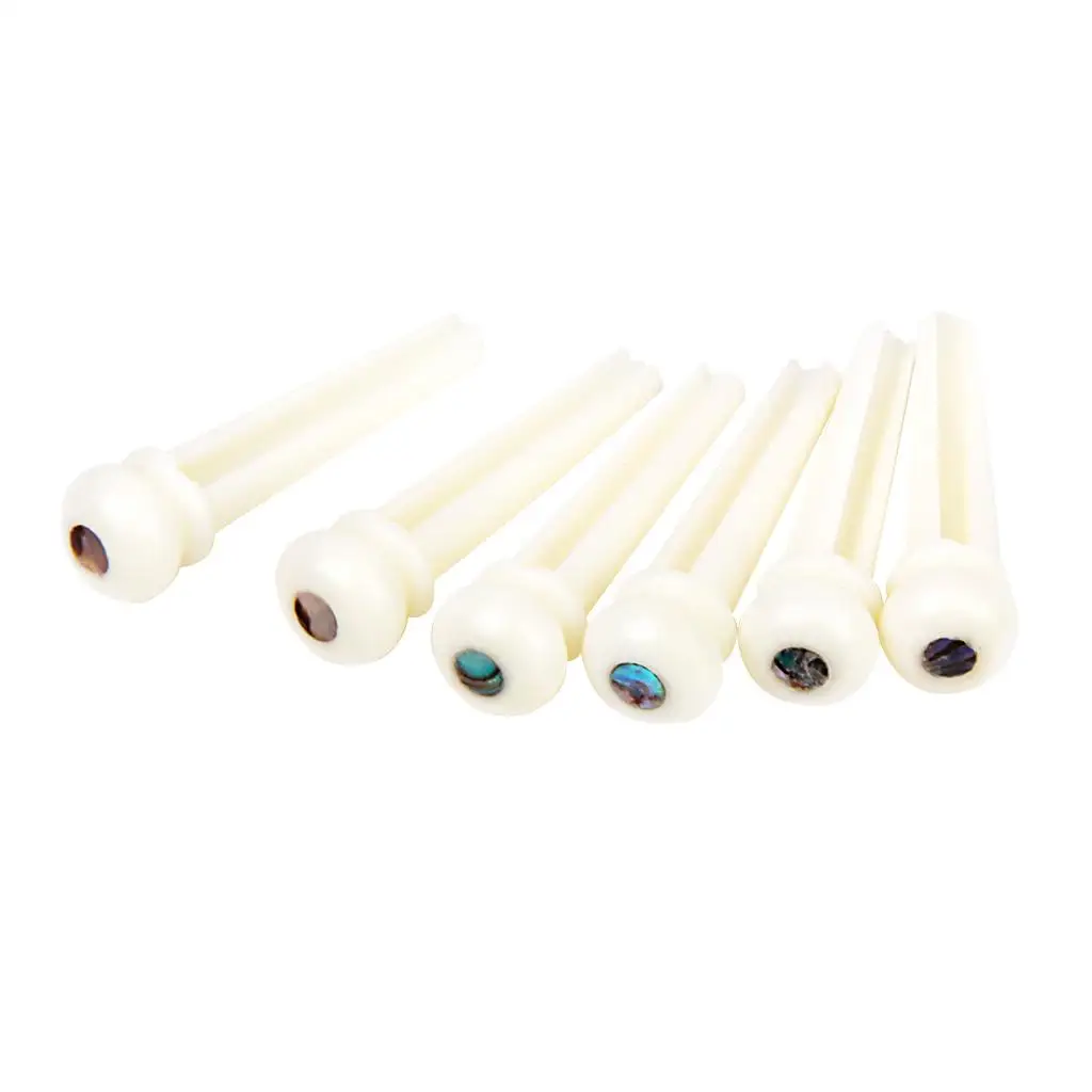 Set of 6 Beige  Pegs Endpins with Dot Inlaid for Acoustic Guitar Luthier Supply