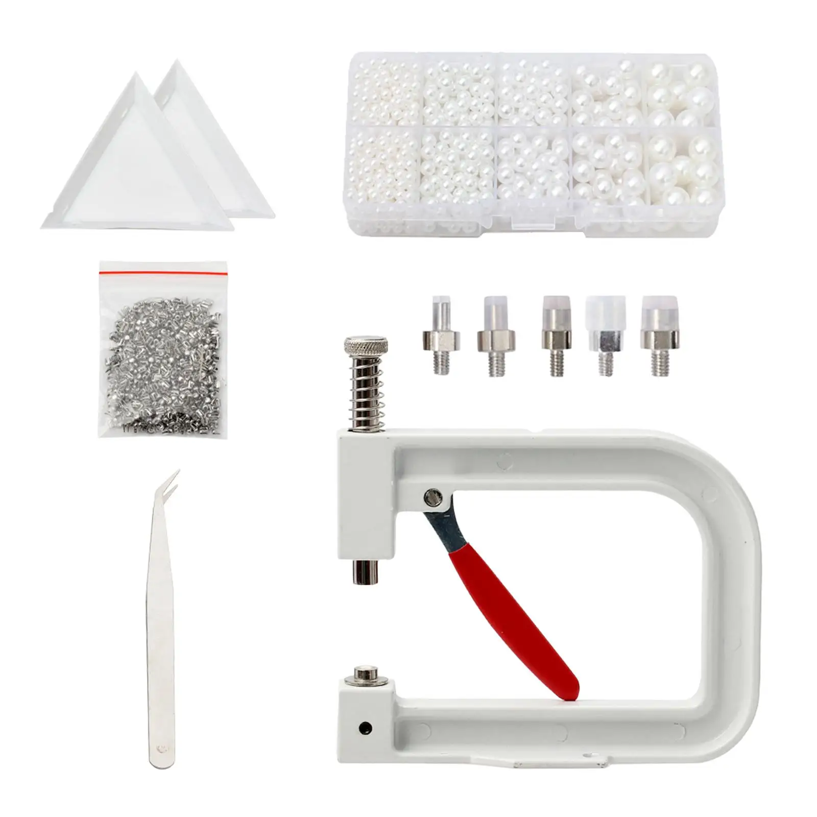 Bead Setting Machine, Manual Pressure Bead Setting Tool with 5 Bead Sizes DIY