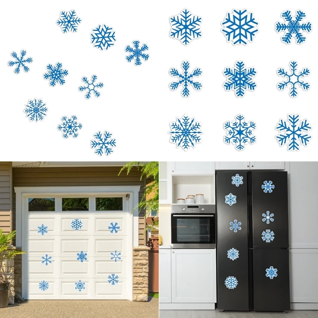 Christmas Garage Door Decoration Stickers Outdoor Xmas PVC Door Decals Non-Magnetic Christmas Decor Garage Door Decor for Fridge Window Wall Door