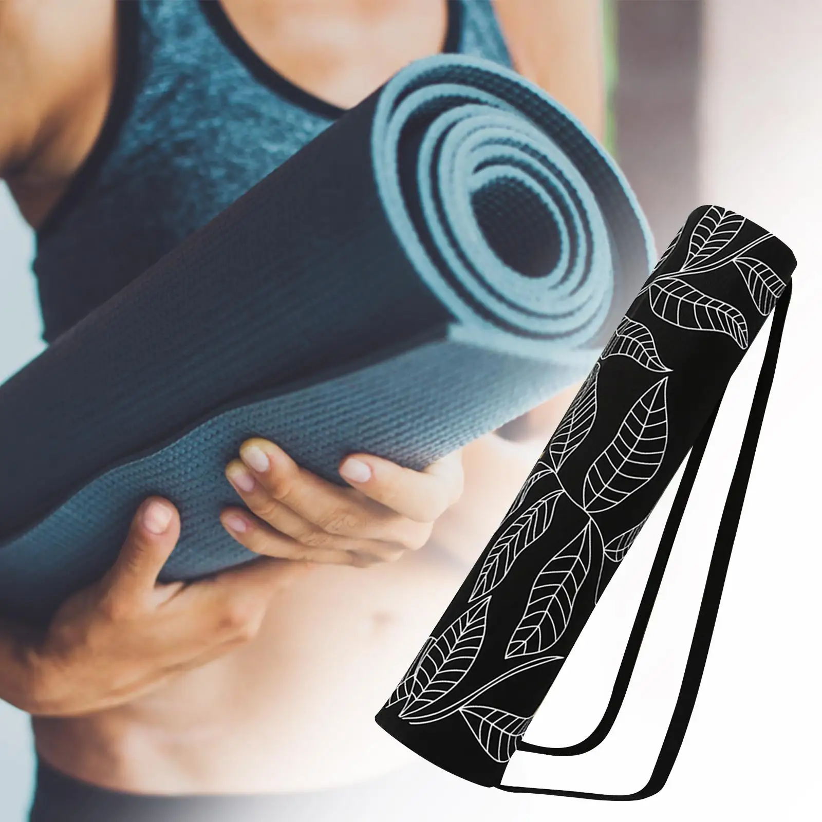 Canvas Yoga Mat Bag Gym Bag for Class Workout Park Durable Workout Bag