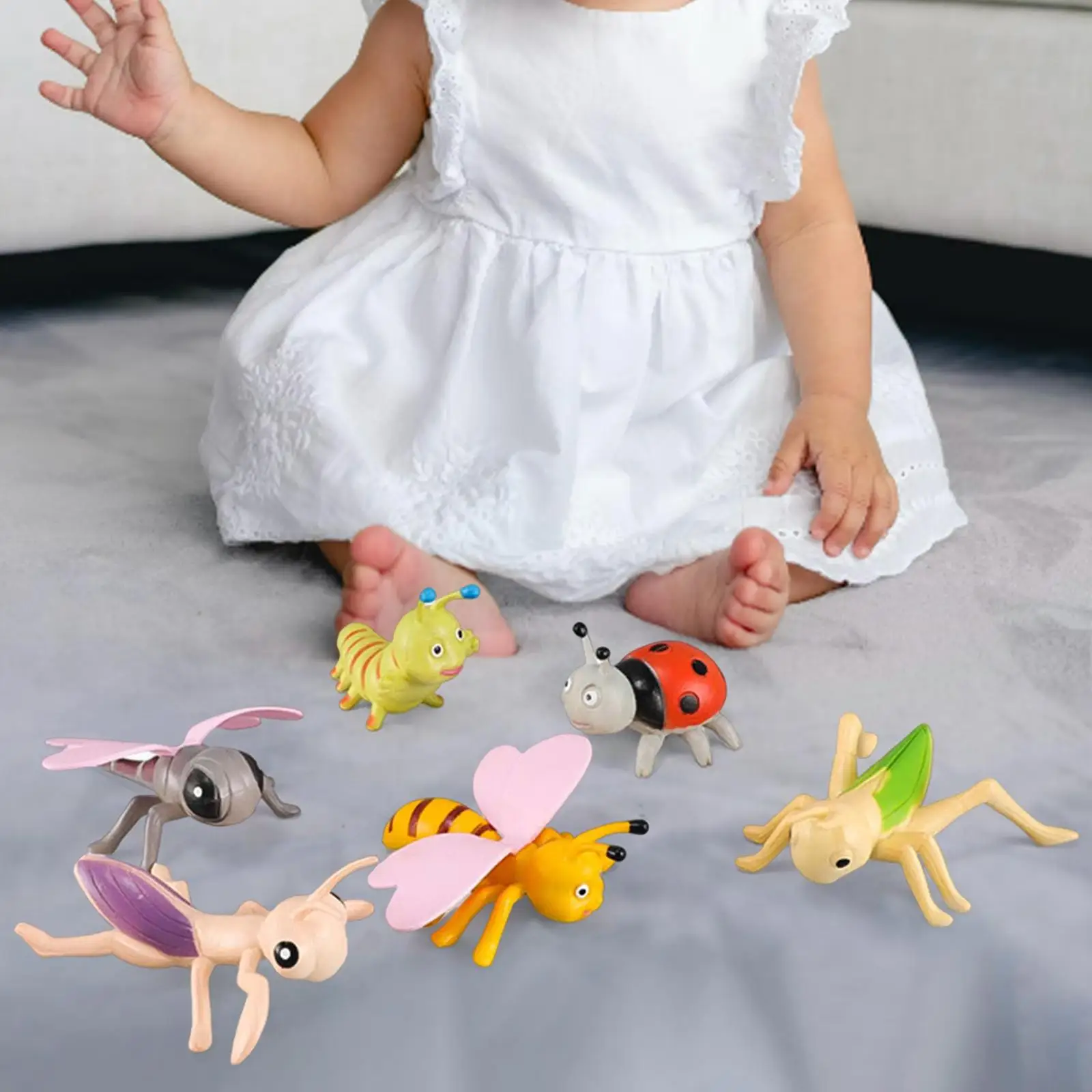 Set of 6 Count Artifical Animal Model Toy for Toddler Simulation Accessory