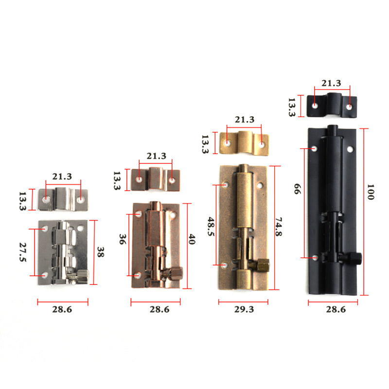 Description Picture 5 of item1.5/2/3/4 Inch Long Silver Stainless Steel Door Latch Solid Sliding Lock Bolt Latch Hasp Staple Gate Safety Lock Door Hardware