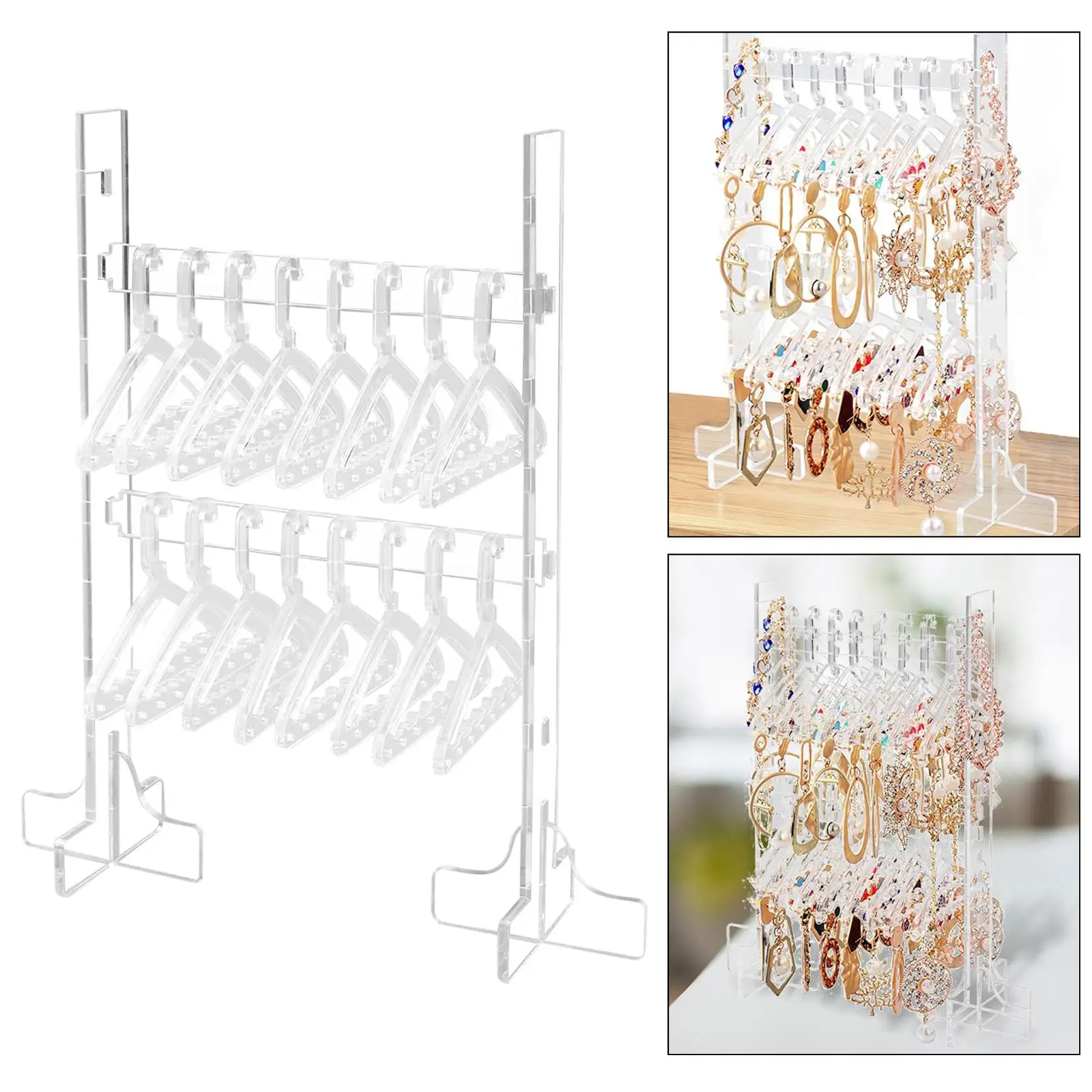 ear Stud Display Stand 128 Holes Jewelry Storage Holder Photography Props Earring Hanger Rack for Living Room Tabletop