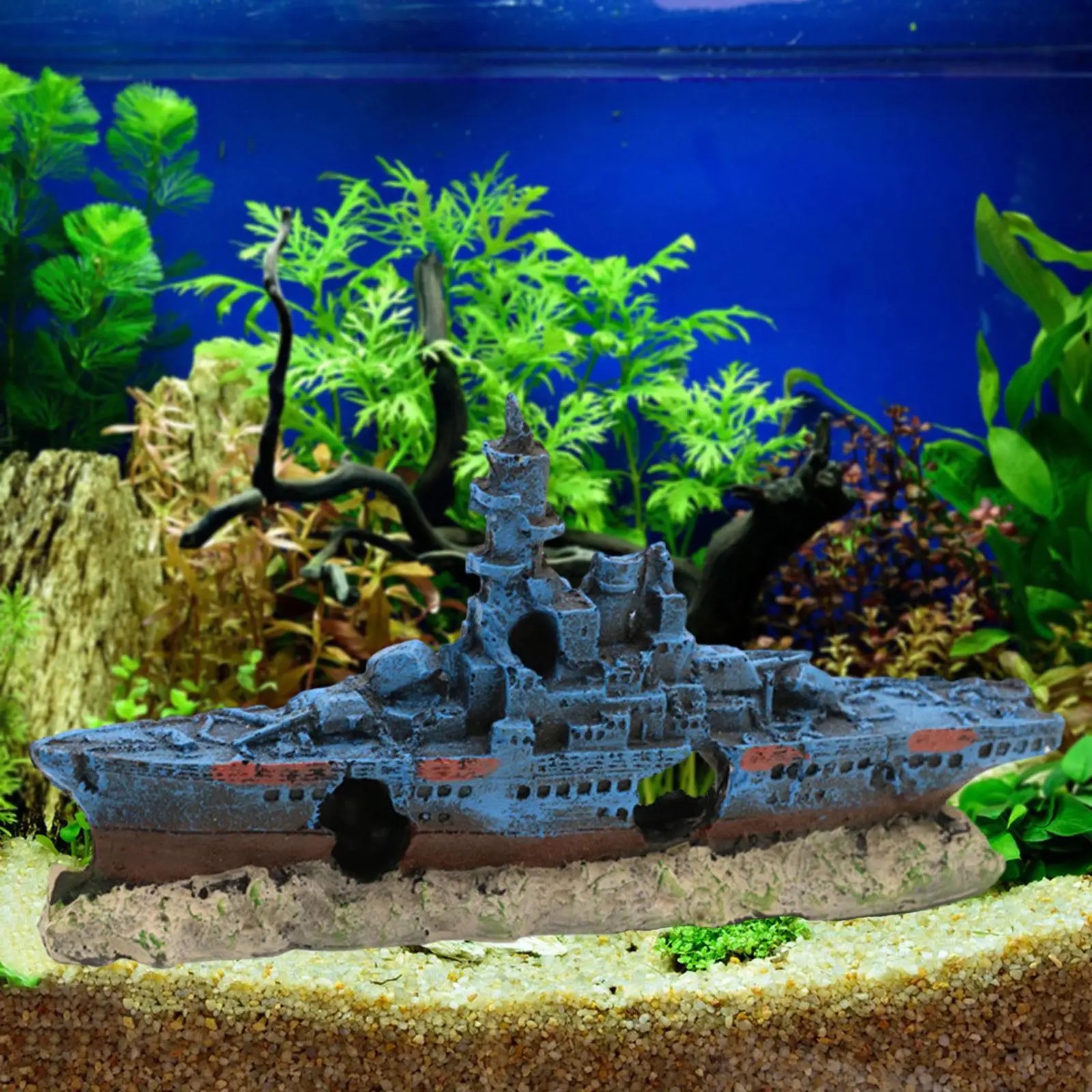 Aquarium Decoration Ship Landscaping Accessories Craft Figurine Fish Tank Decor for Micro Landscape Desktop Desk Bookshelf Table