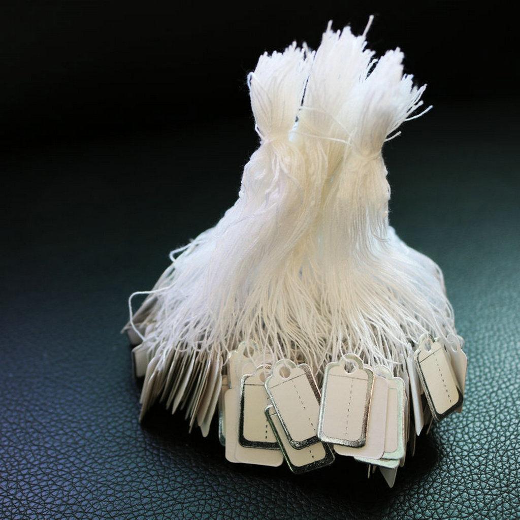 500pcs Wholesale Paper Label Tie On String Price Tags Jewelry Watch Showing