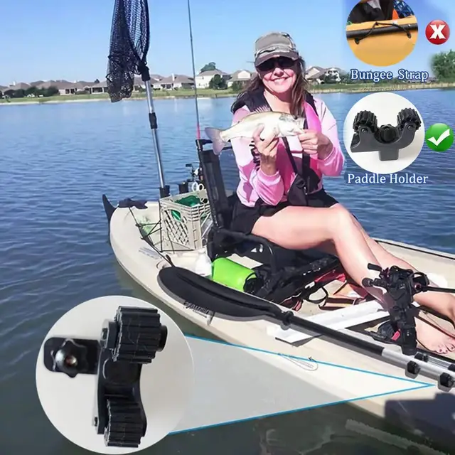 2pcs Kayak Paddle Holder, Flexible Kayak Track Mount, Kayak Fishing  Accessories, Paddle Fixed Buckle Plastic Holder