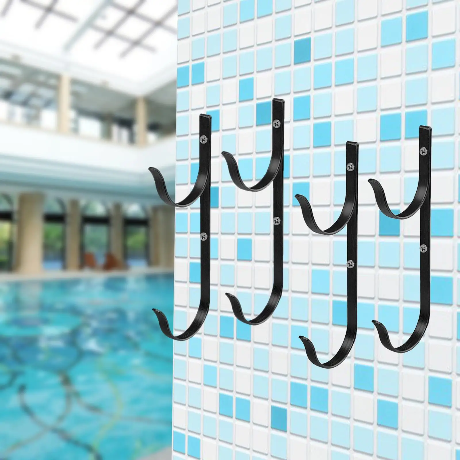 4Pcs Premium Pool Pole Hangers for Water Treatment Tools Leaf