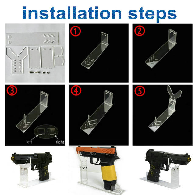 Porta Pistole Acrilico Trasparente - Rastrelliera 2 Pezzi Per Collezione - Foto 7