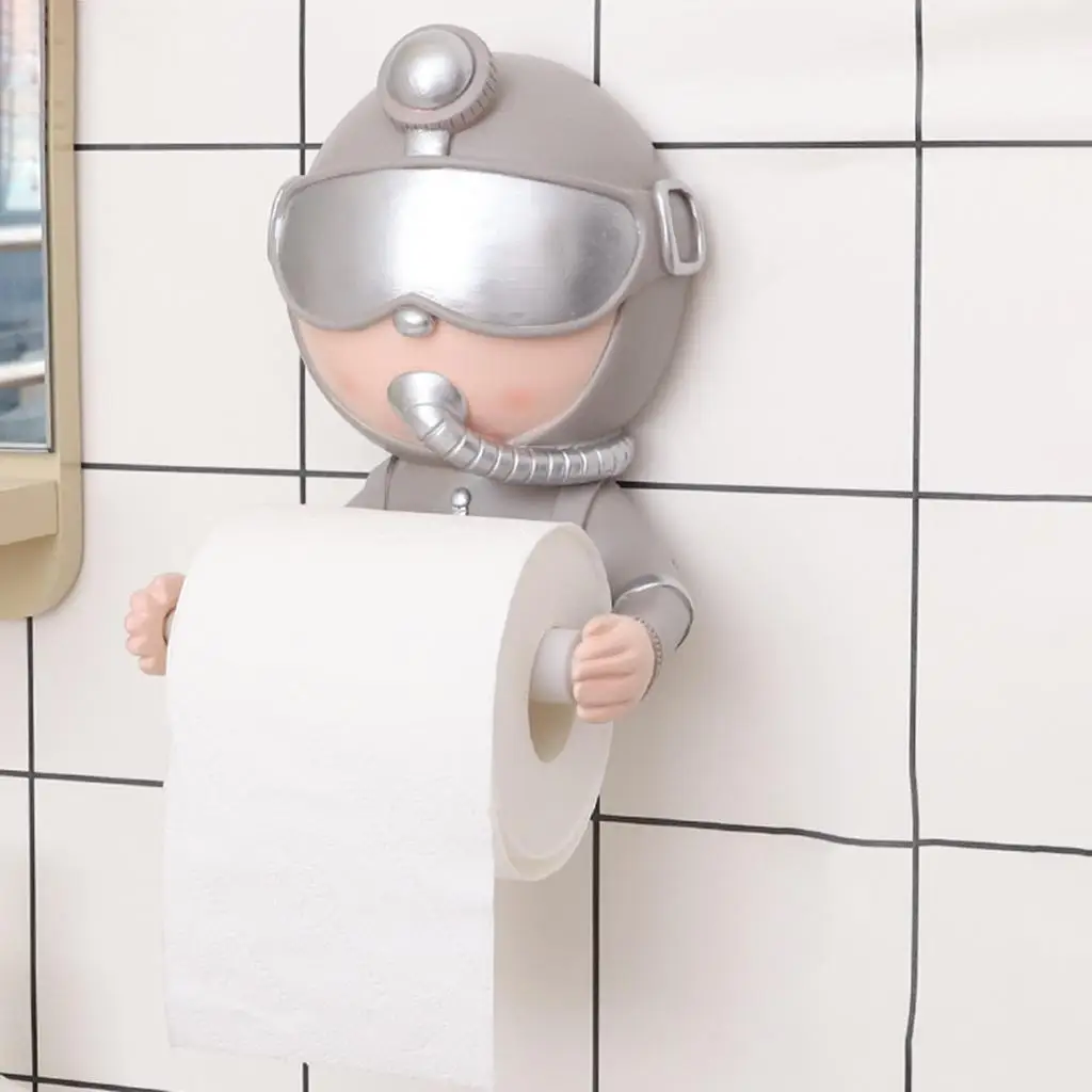 Novelty Diver Bathroom Toilet Paper Holder Tissue Towel Stand Rack Ornament