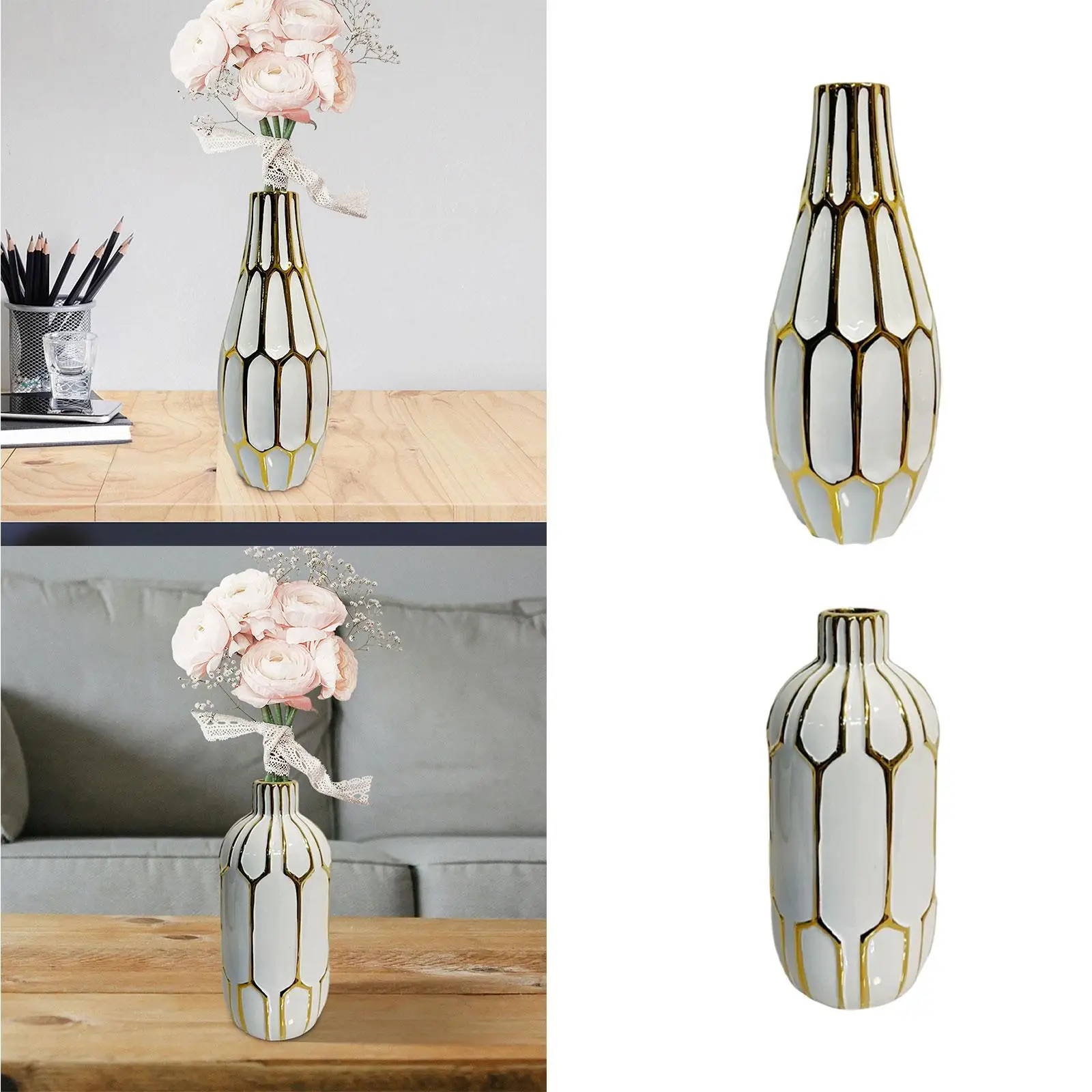 Flower Vase Collectible Art Ceramic Vase for Drawing Room Cafe Countertop