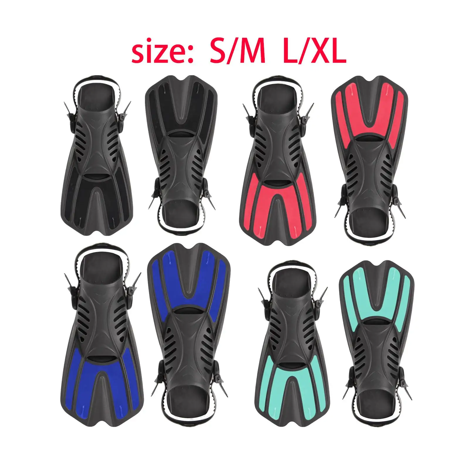 Scuba Diving Swimming Flippers Snorkeling Swiming Training Flippers Adjustable Open Heel Free Diving Equipment Gear for Adults