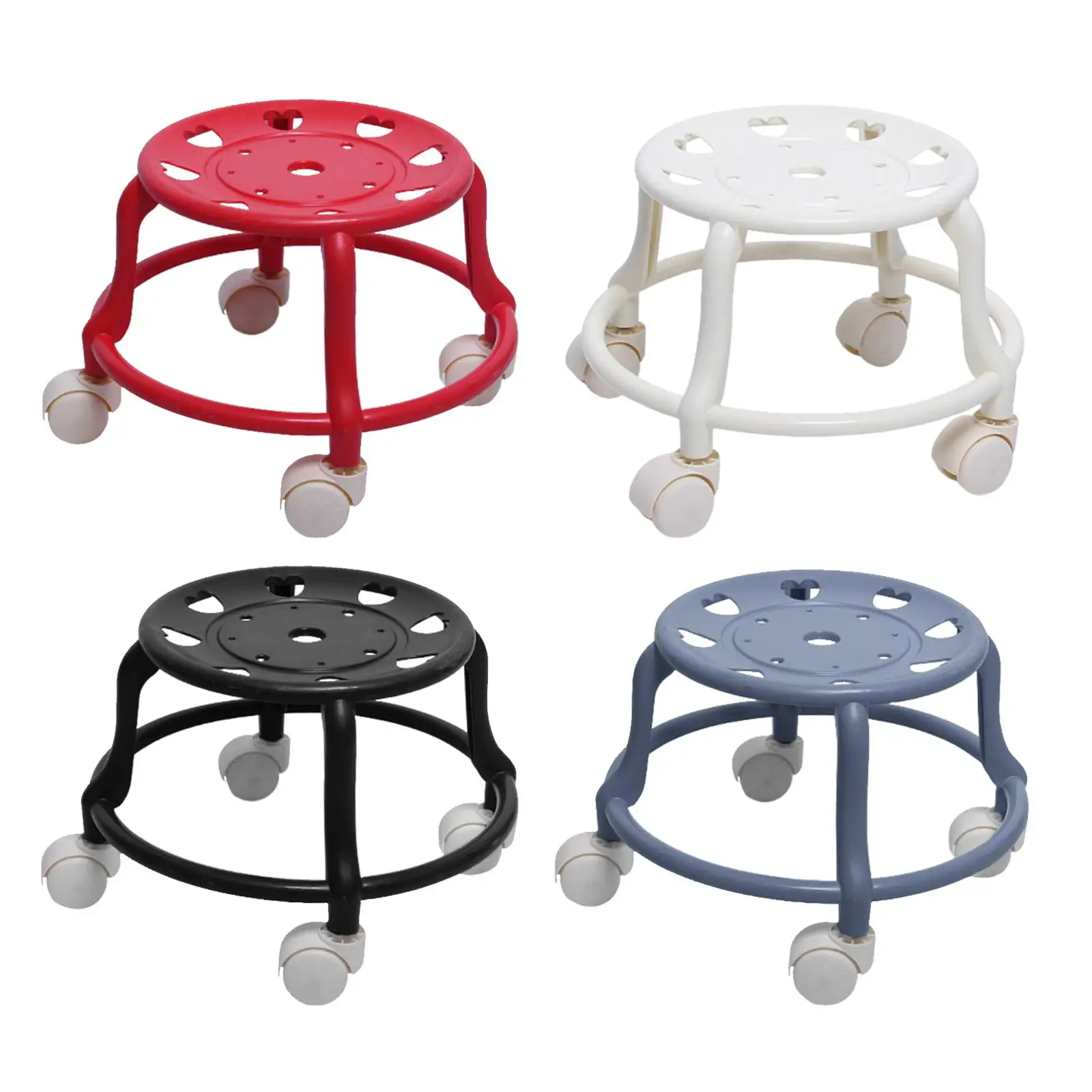 Low Rolling Stool Small Sturdy Lazy Housework Stool Swivel Roller Seat Universal Swivel Casters for Garage Salon Library Fitness