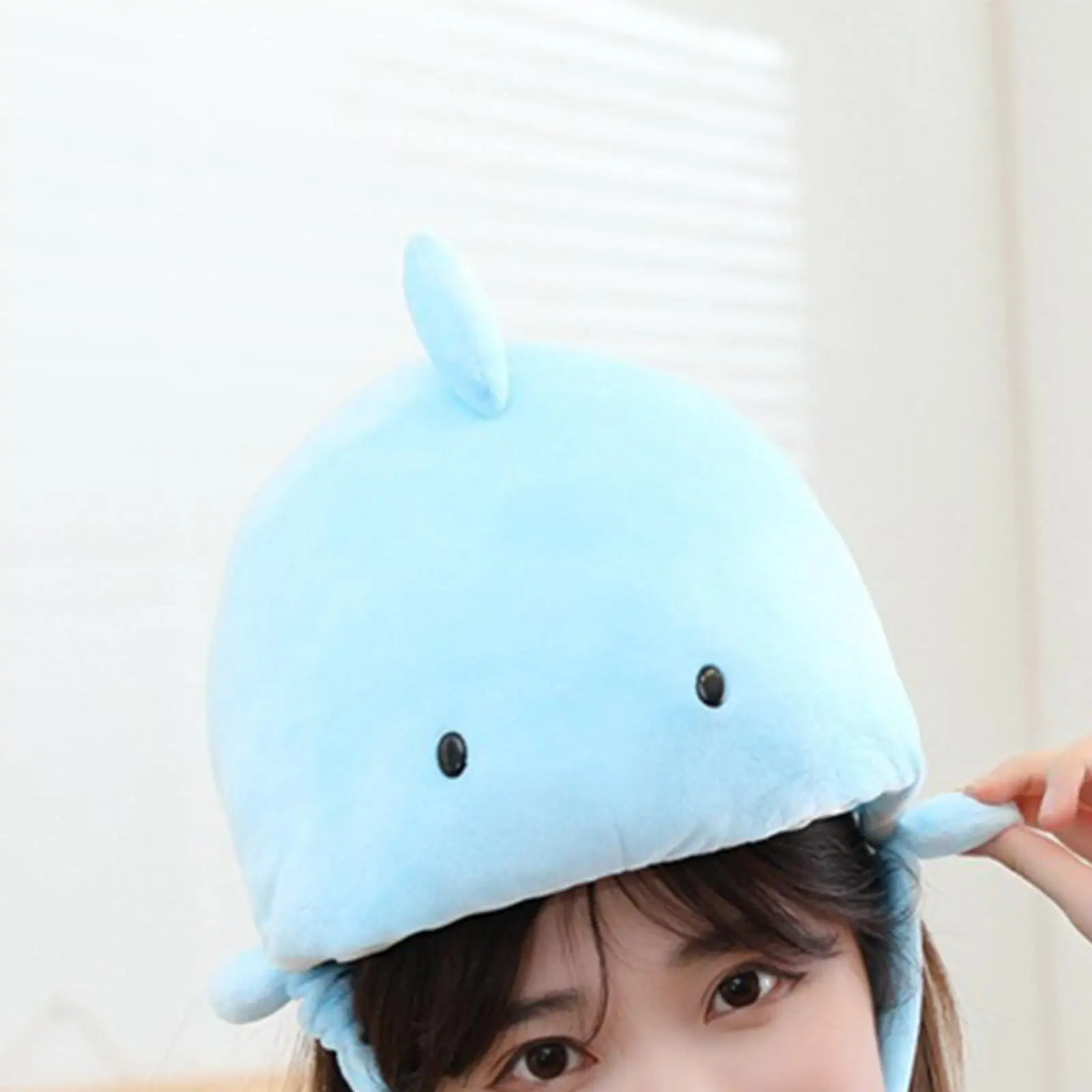 Cute Dolphin Headgear Hat Headdress Decoration Photography Props Headwear Plush Toy Animal Hat for Party Festival Women Girls