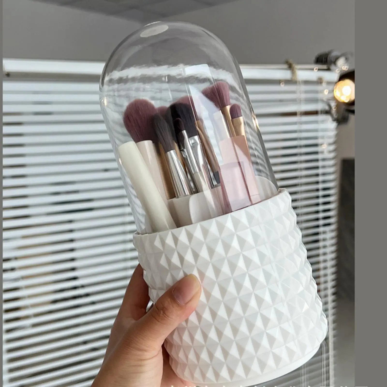 Makeup cosmetics brush Holder Pen Pencil Holder Transparent Lid for Dresser bathroom dresser countertop desk organizer box