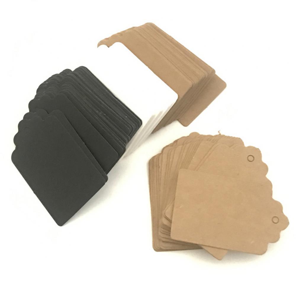 Description Picture 2 of item100Pcs 5x3cm Wavy Edge Kraft Paper Hanging Tag Jewelry Garment Price Packaging Labels Gift Cards DIY Wedding Party Decoration