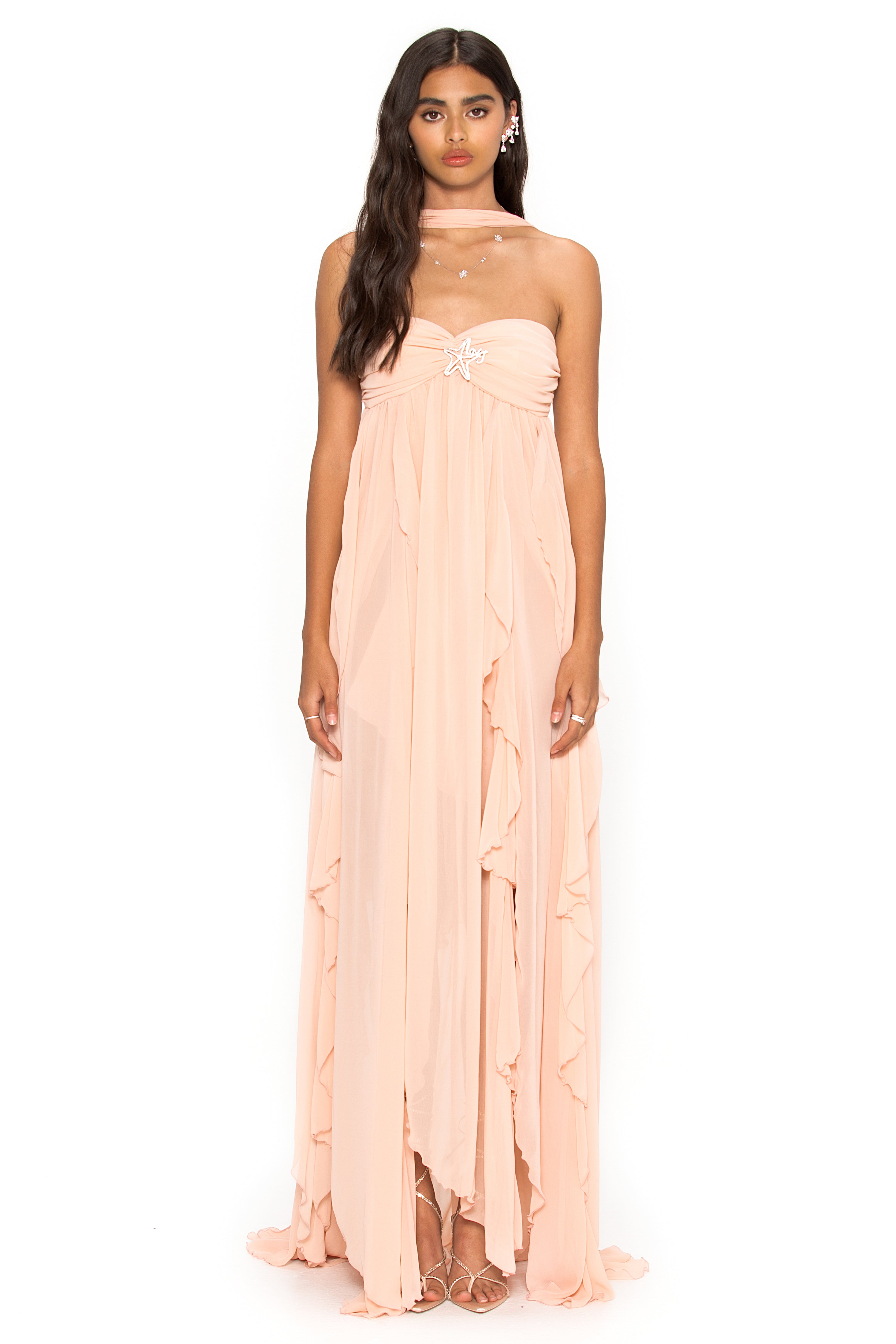 Irregular Ruffled Hem Backless Cocktail Party Vestido para Beach Club Streetwear