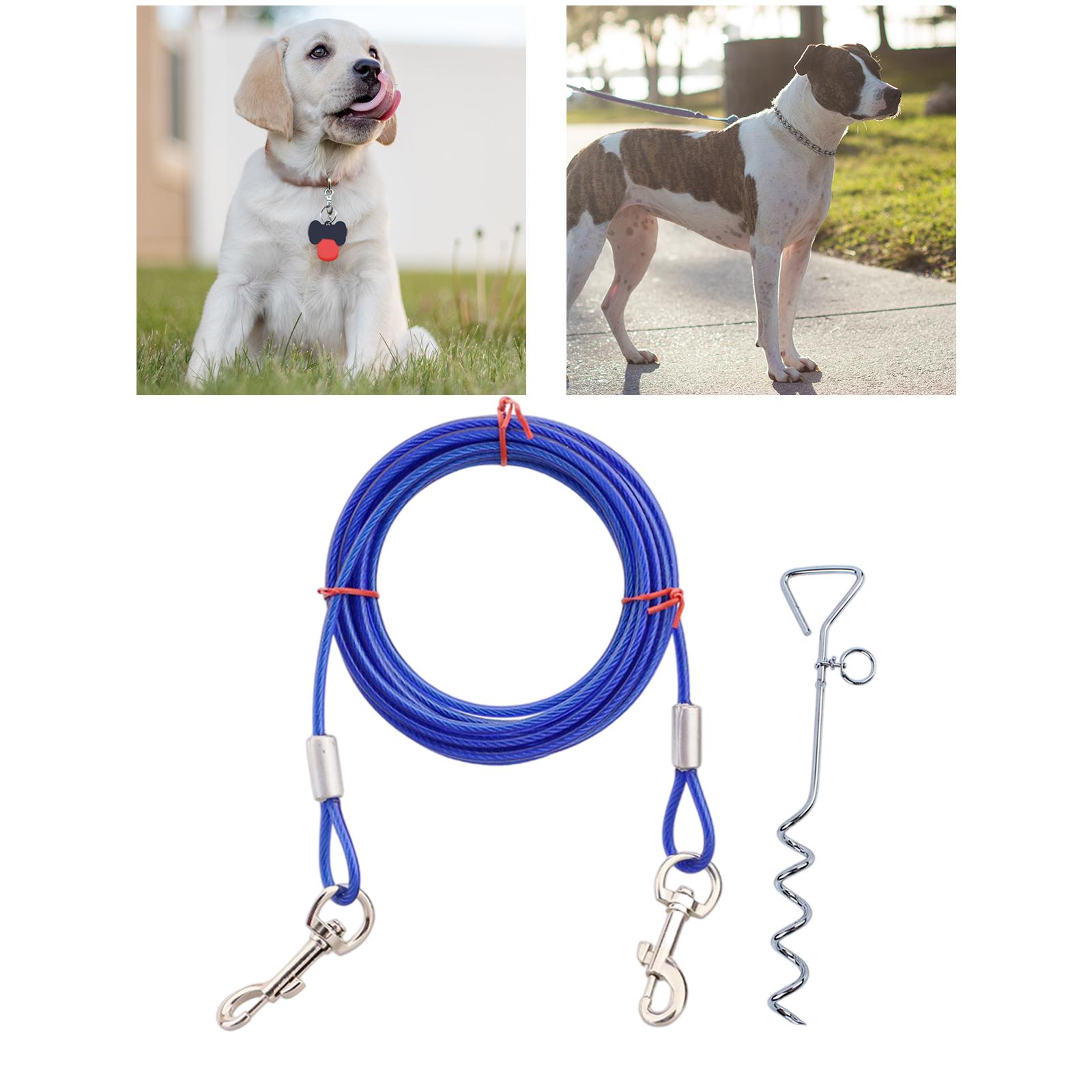 Dog Tie-Out and Stake Dogs Runner Cable Pet Leashes Wire Rope for Outdoor