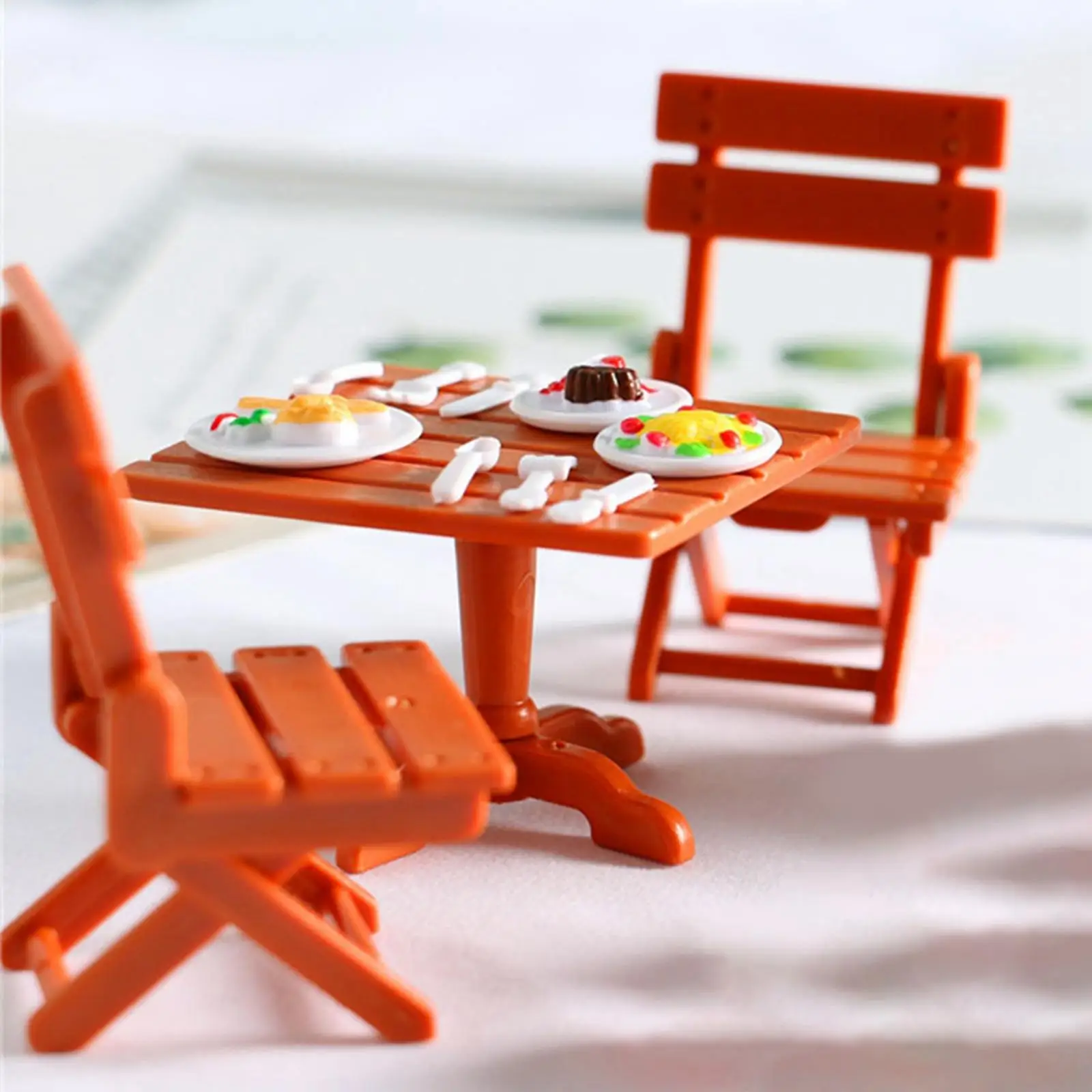 Miniature Beach Table Chair Pretend Play Life Scene Props for Photograph Props Girl Gifts