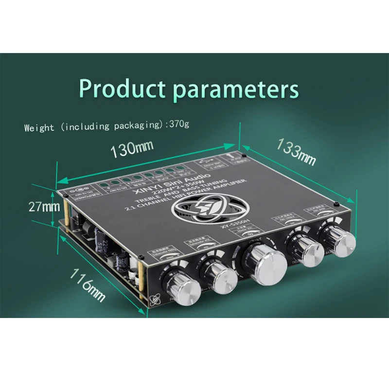 2*220W+350W TPA3251 Bluetooth Power Amplifier Board 2.1 Ch Class D USB Sound Card Subwoofer Theater Audio Stereo Equalizer Amp amplifier speaker