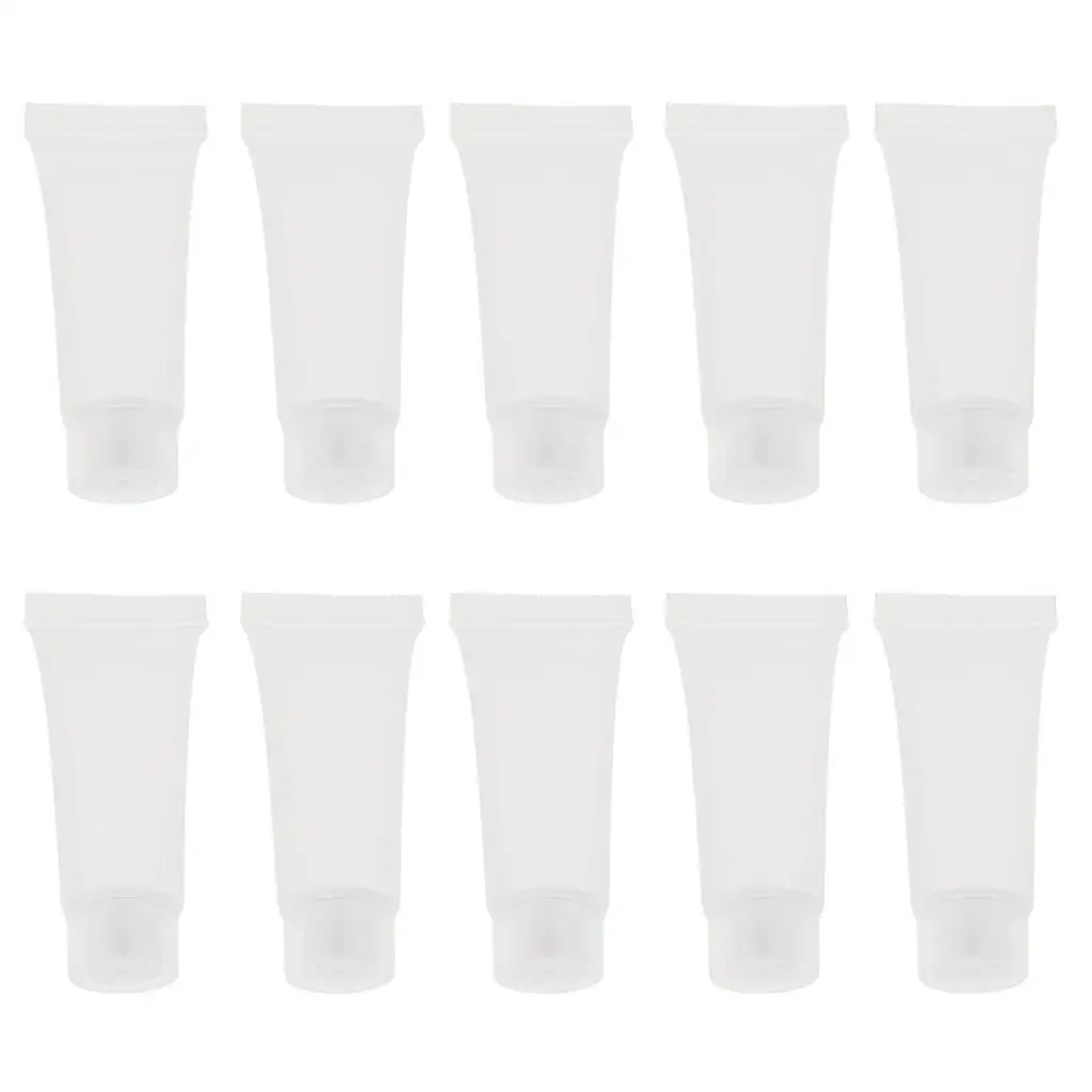 10x Transparent Empty Plastic Tubes Bottles Makeup Lotion Containers