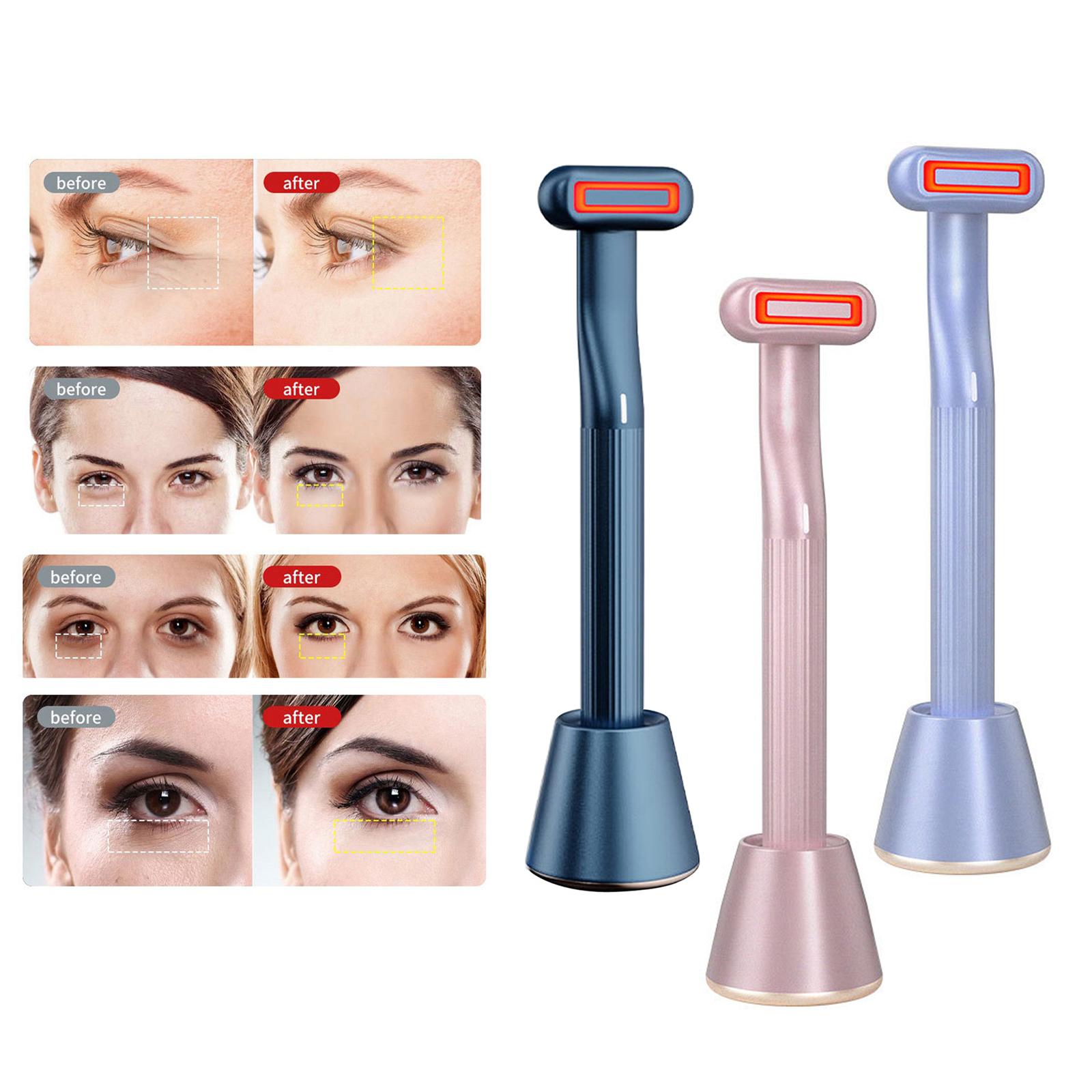 Eye Massager Hot Compress Promote Essence Absorption Vibration Import 350MA Rechargeable for Eye Bags Puffiness Massager Wand