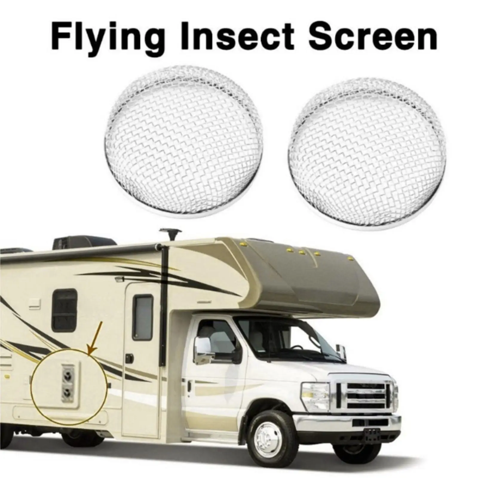 2x RV Flying Screen 2.8inch Stainless Steel Mesh Screens Flying