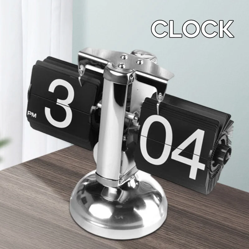 Office Flip Digital Clock Mechanical Automatically Flip Down Page Table Clock Creative Vintage Home Decor xqmg