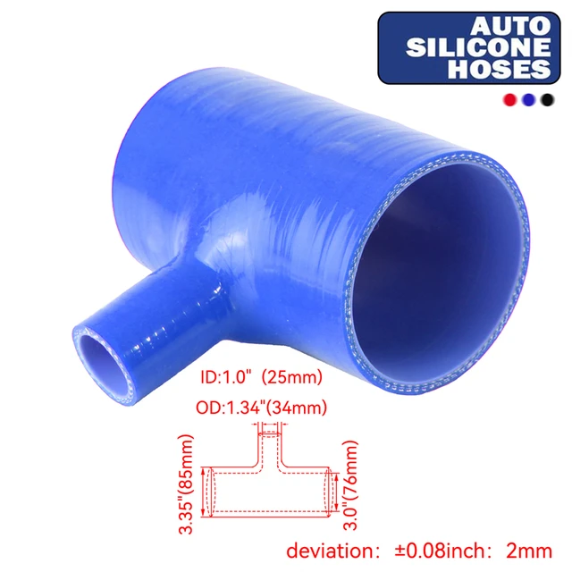 SILICONE HOSE T-Piece T SHAPE 63mm 2.5 for 25mm ID BOV 3 way+