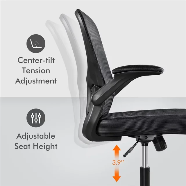 Mainstays Ergonomic Office Chair with Adjustable Headrest, Black Fabric, 275lb Capacity