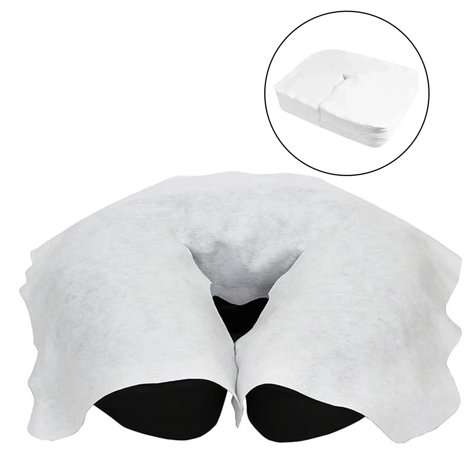 200Pcs Disposable Face Cradle Covers Face Rest Covers Non Sticking Flat Face Rest Cover for Beauty Chairs Massage Tables SPA Bed