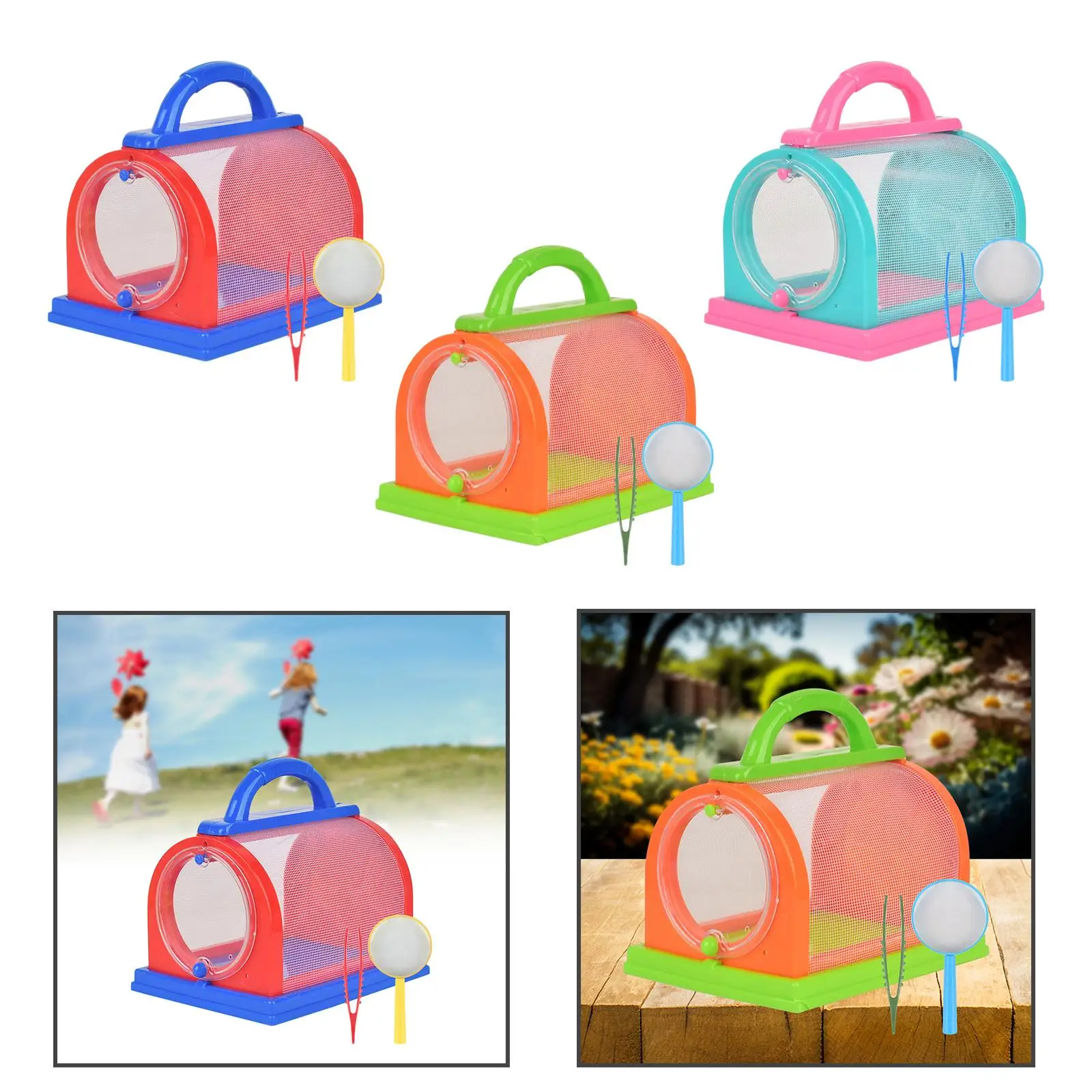 Butterfly Observation Box with Magnifying Glass Cage Observe Viewer Container for Outdoor Activities Backyard Camping Childs Toy