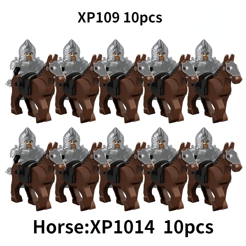 KT1046 SET 10 Stück/Koruit Mittelalterliche Ritter Rohan Uruk-hai Elfen Gondor Krieger Zwerg Bausteine Spielzeug – Detail 14