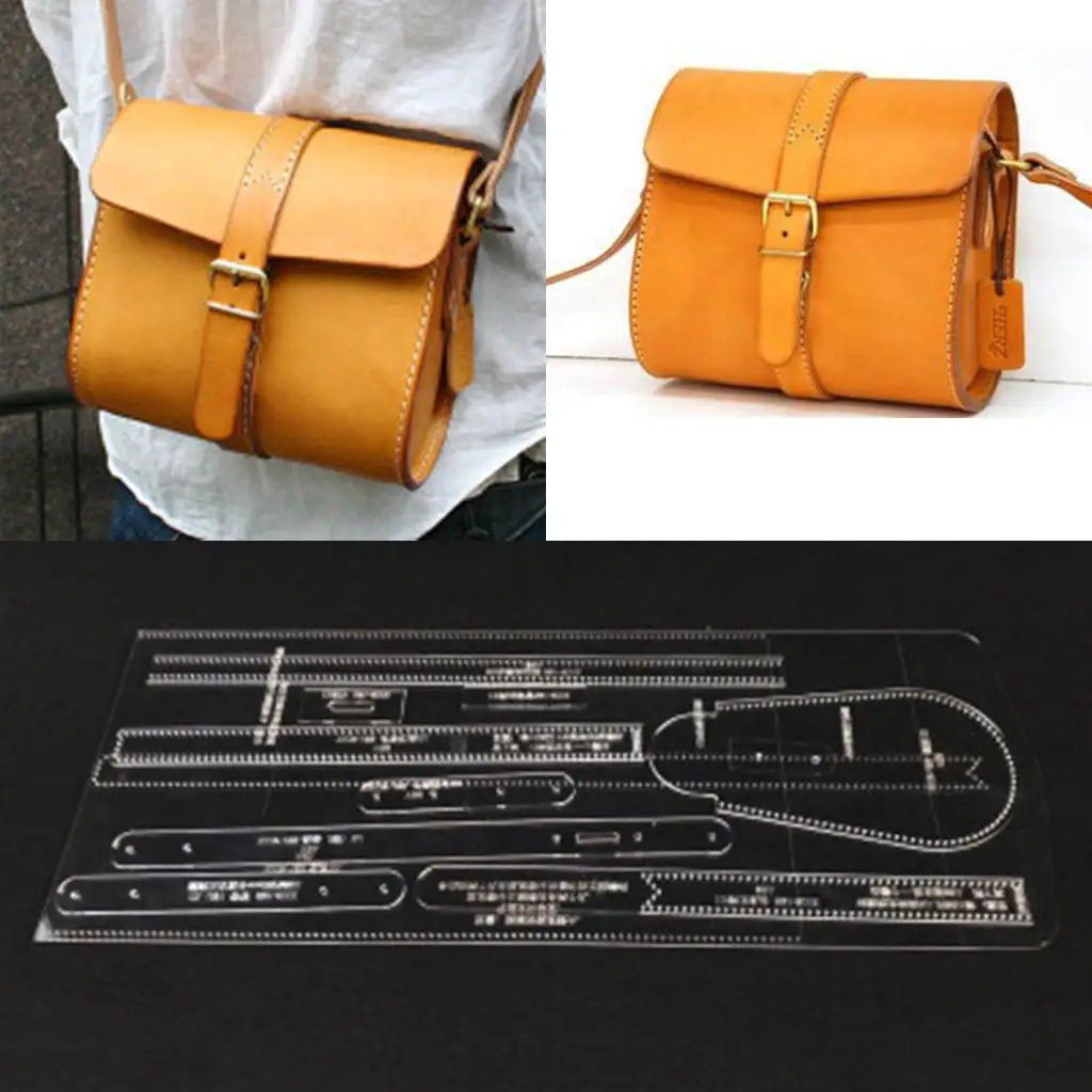 10 Pieces/Set Leathercraft Acrylic Shoulder Bag Handbag Pattern Template Stencils 200x180x100mm