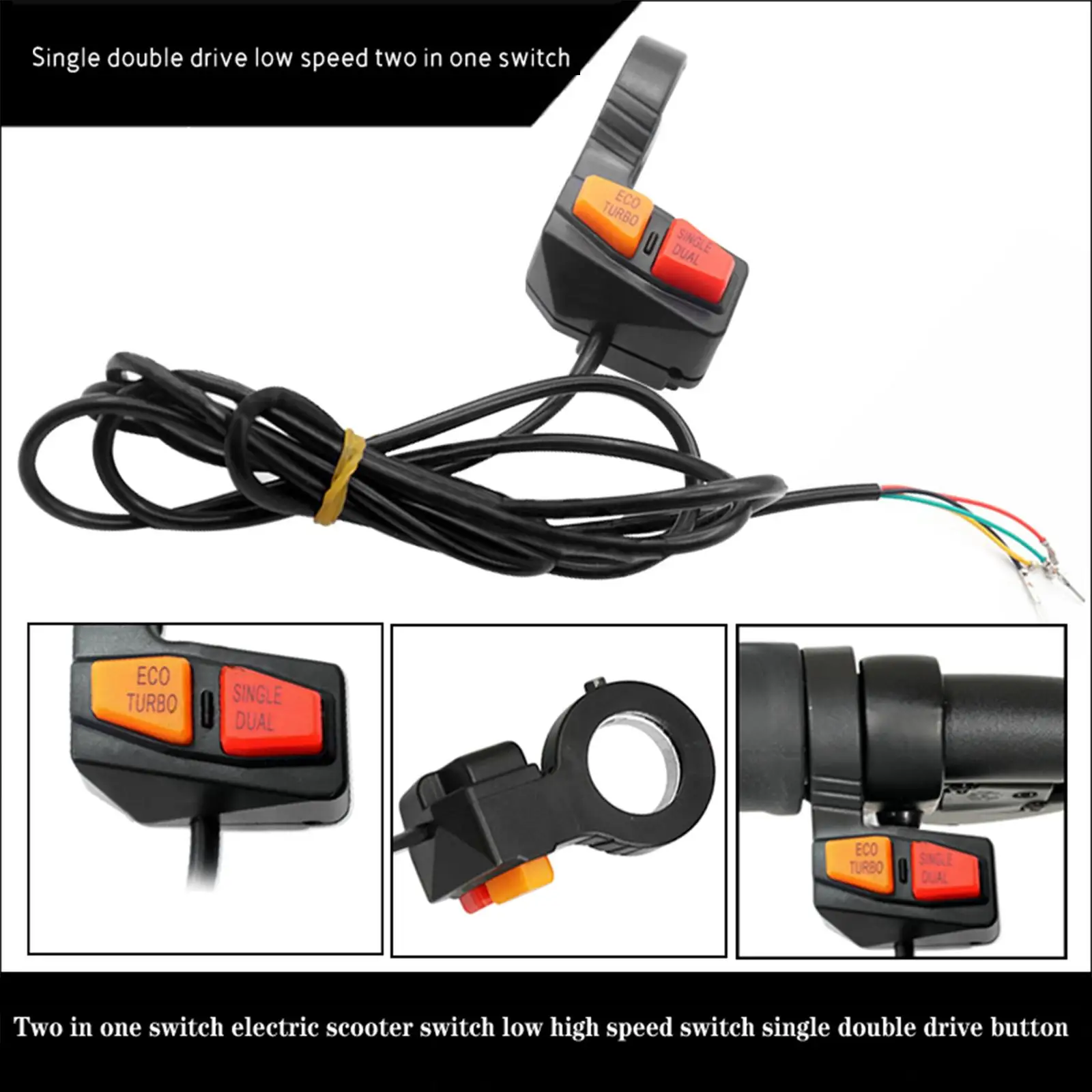 2 in 1 High Low Speed Boost Switch Motorcycle Accessories Handlebar Switch Switch Button for Folding Bike Electric Bicycle