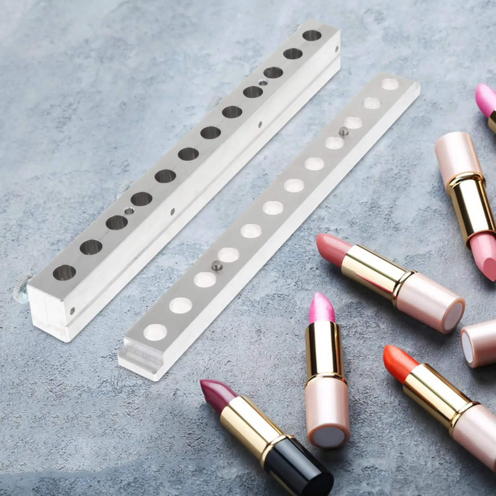Aluminium DIY Lipstick Model 12 Cavities Crafting Molding Tools Lip Model Dual Use for Beauty Lipstick Lovers Home Use