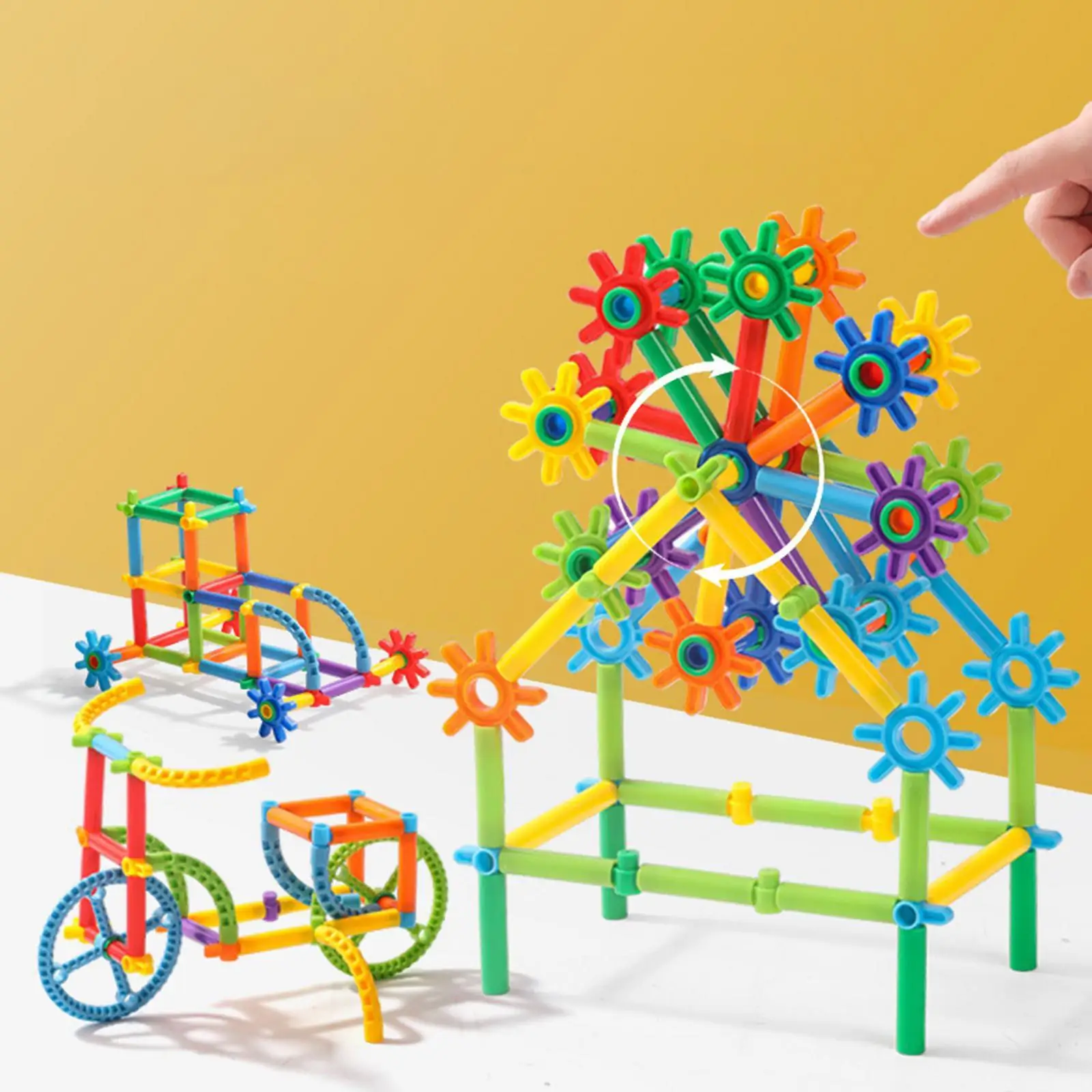 Stem Construction Building Toys Sensory Toys 3D Pipe Building Blocks for 3 4 5 6 7+ Kids Children Preschool Boys and Girls